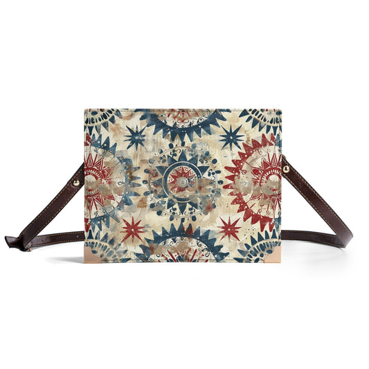 Rustic Americana Quilt Book Cover Purse - Patriotic Bible Cover Shoulder Bag in Red White and Blue