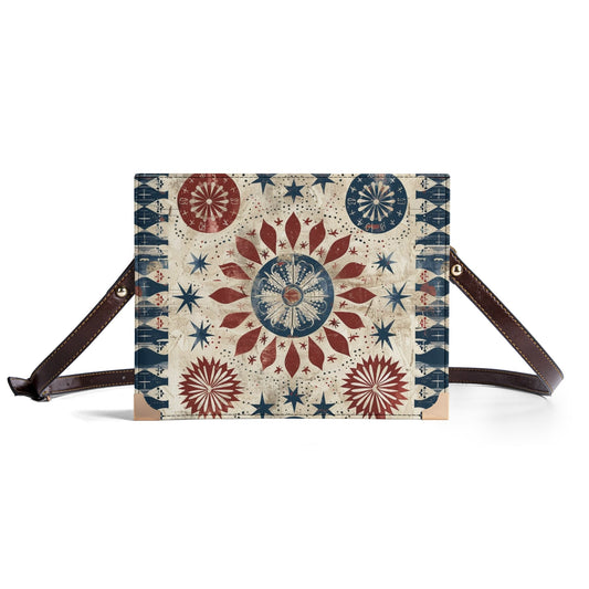 Personalized Bible Handbag Book Cover Crossbody Bag for Literary Lovers, Red White and Blue