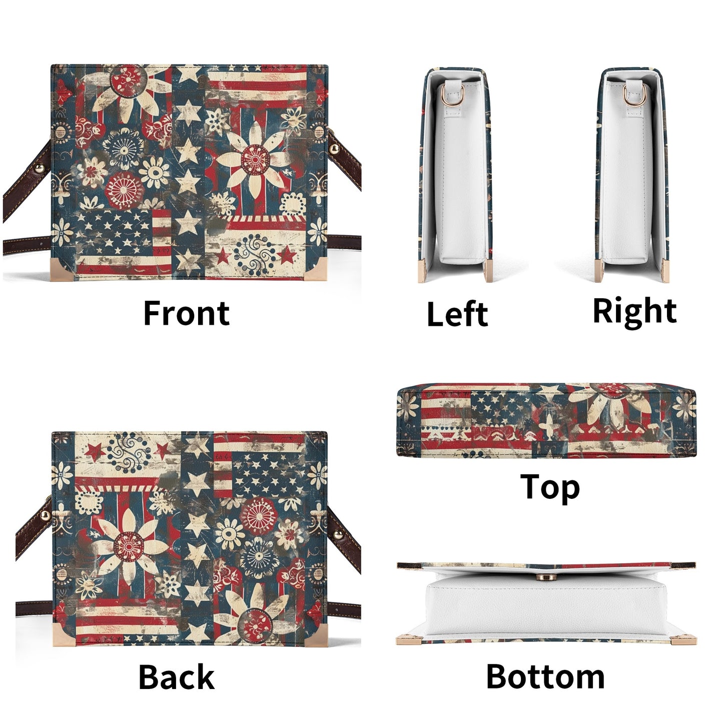 Fun Patriotic Bible Cover Purse – Vintage Americana Style Book Bag Crossbody with Red White and Blue