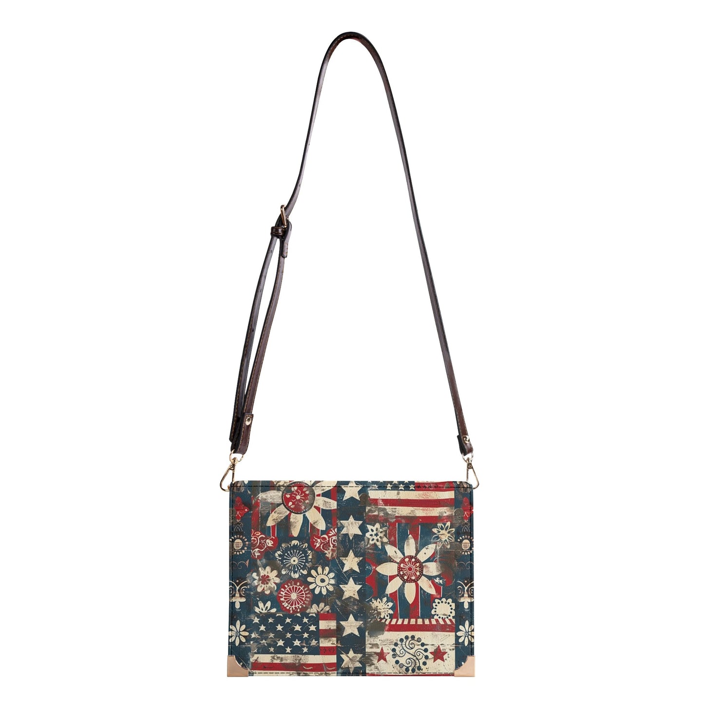 Fun Patriotic Bible Cover Purse – Vintage Americana Style Book Bag Crossbody with Red White and Blue