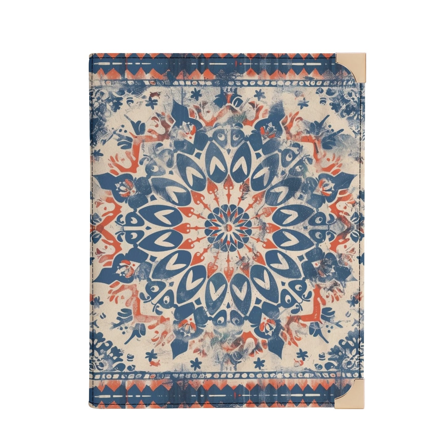 Boho Mandala Bible Cover Purse – Blue & Coral Design Crossbody Bag