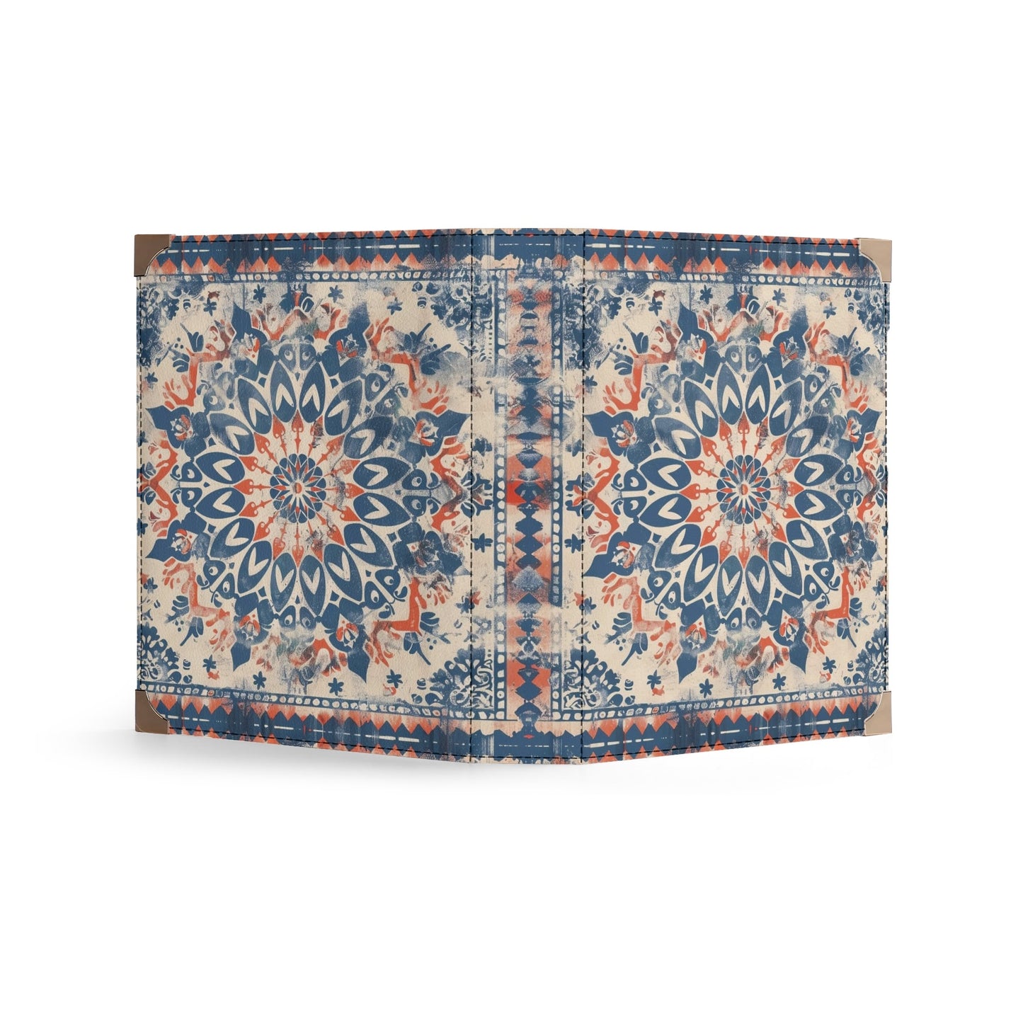 Boho Mandala Bible Cover Purse – Blue & Coral Design Crossbody Bag