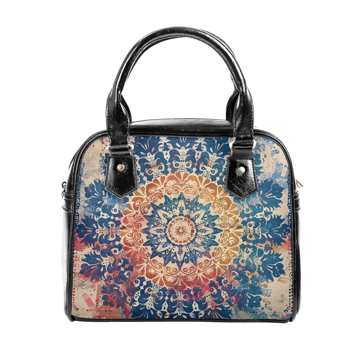 Boho Mandala PU Leather Handbag – Vintage-Inspired Elegance