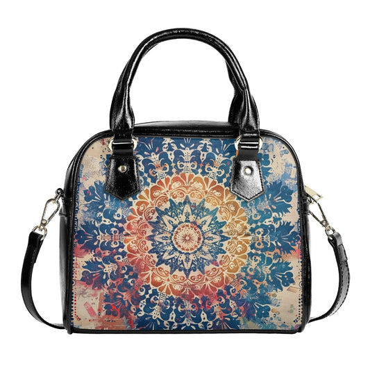 Boho Mandala PU Leather Handbag – Vintage-Inspired Elegance