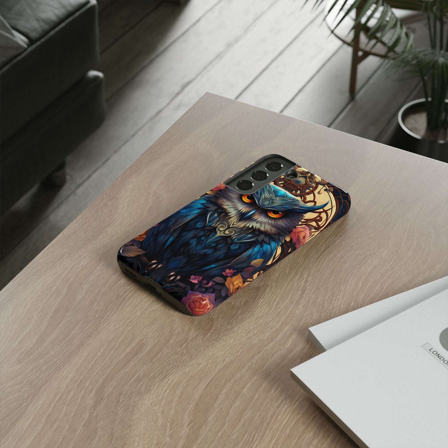 Autumn Owl Tough Phone Case: Unique Artistic Owl Design for iPhone, Samsung Galaxy & Google Pixel – Durable & Original Art