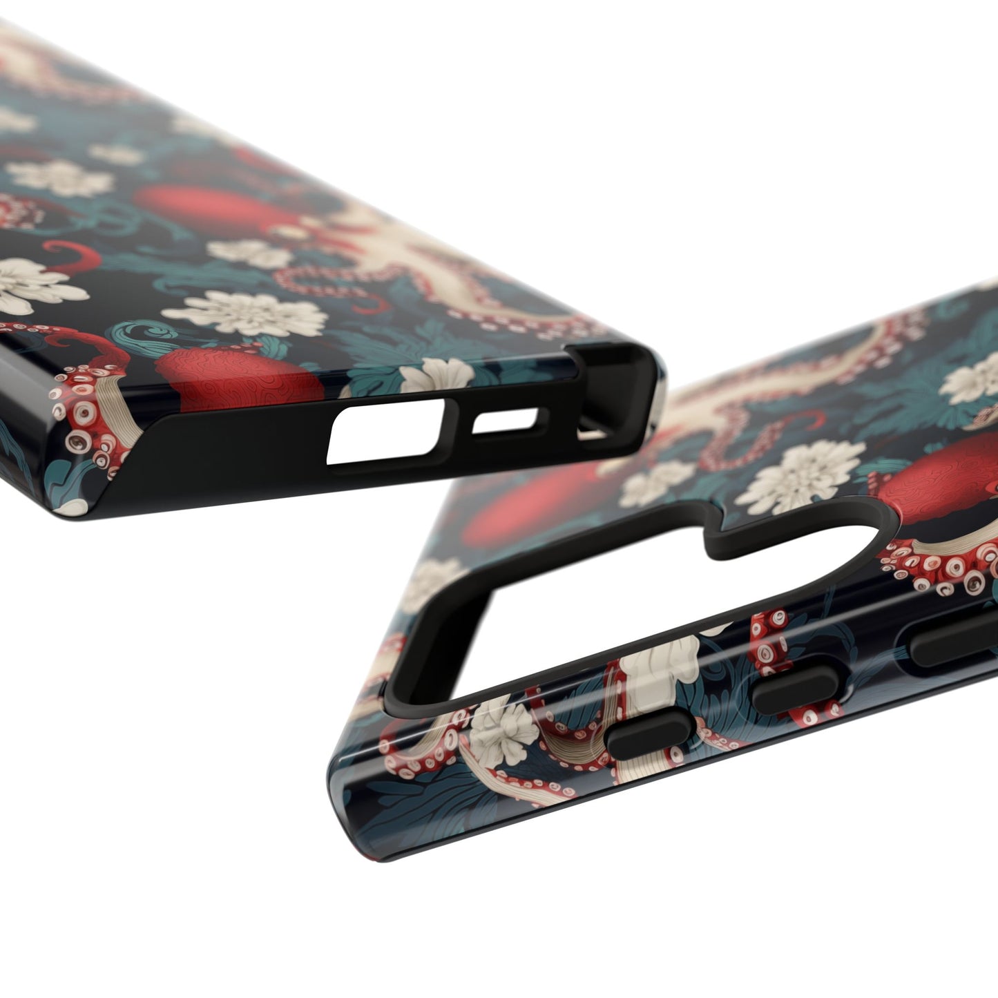 Octopus Floral Phone Case | Japanese Style Marine Pattern Protective Case