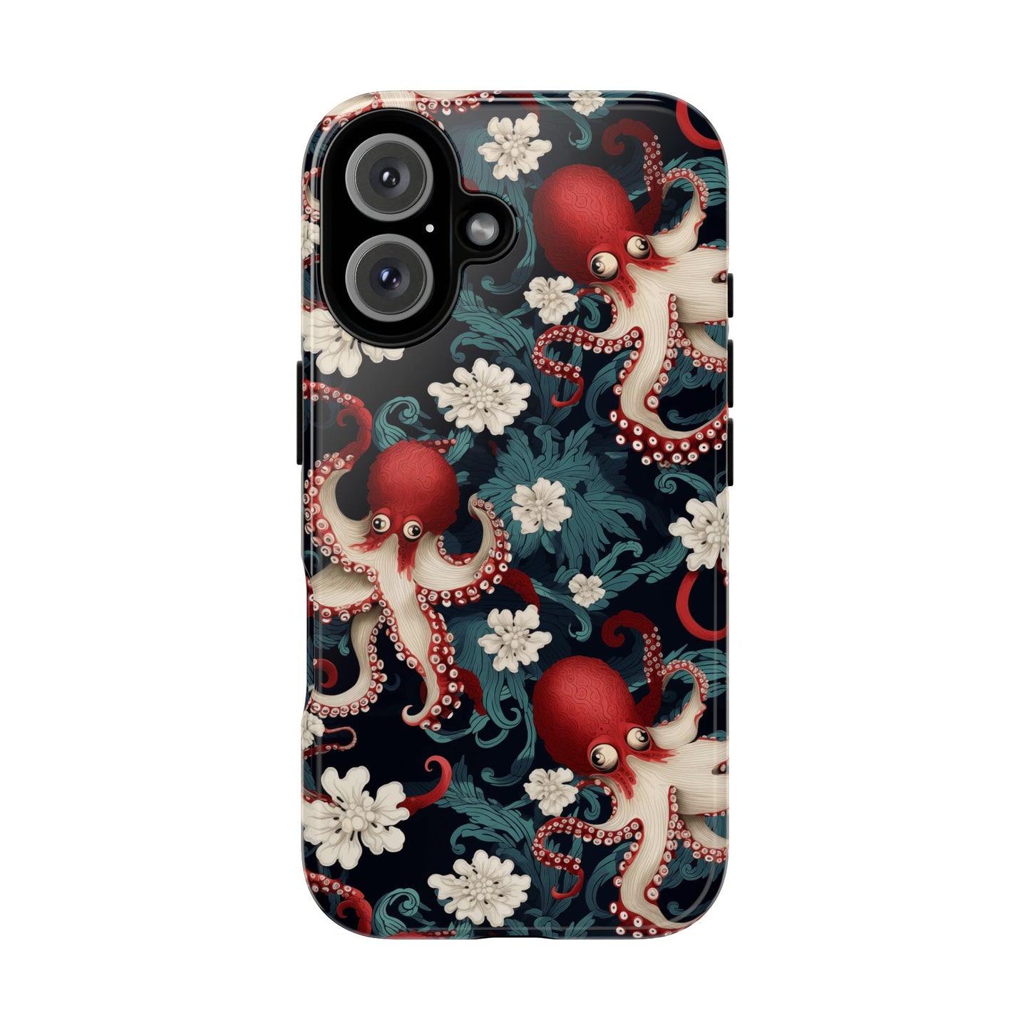 Octopus Floral Phone Case | Japanese Style Marine Pattern Protective Case