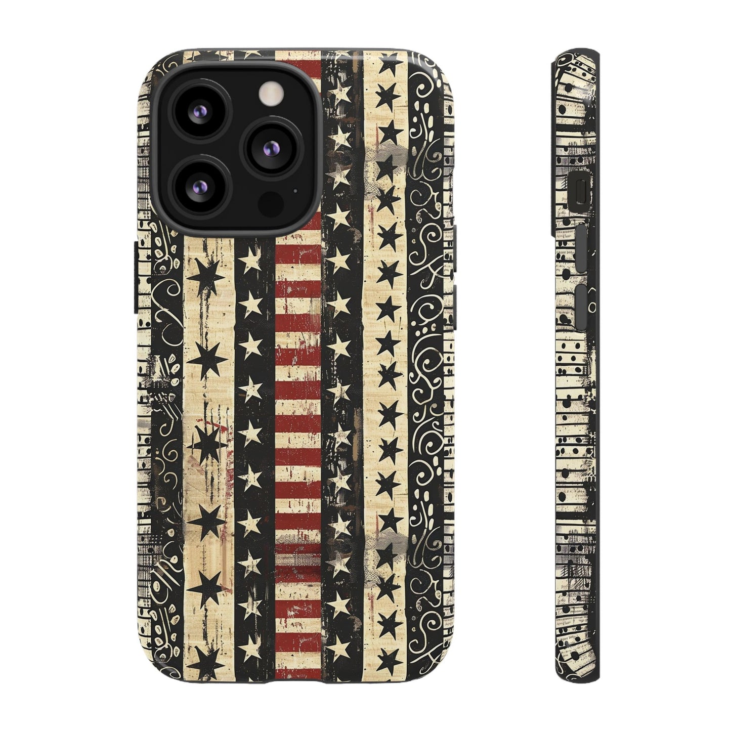 Vintage American Flag Phone Case — Patriotic Tough Case with Distressed Stars & Stripes