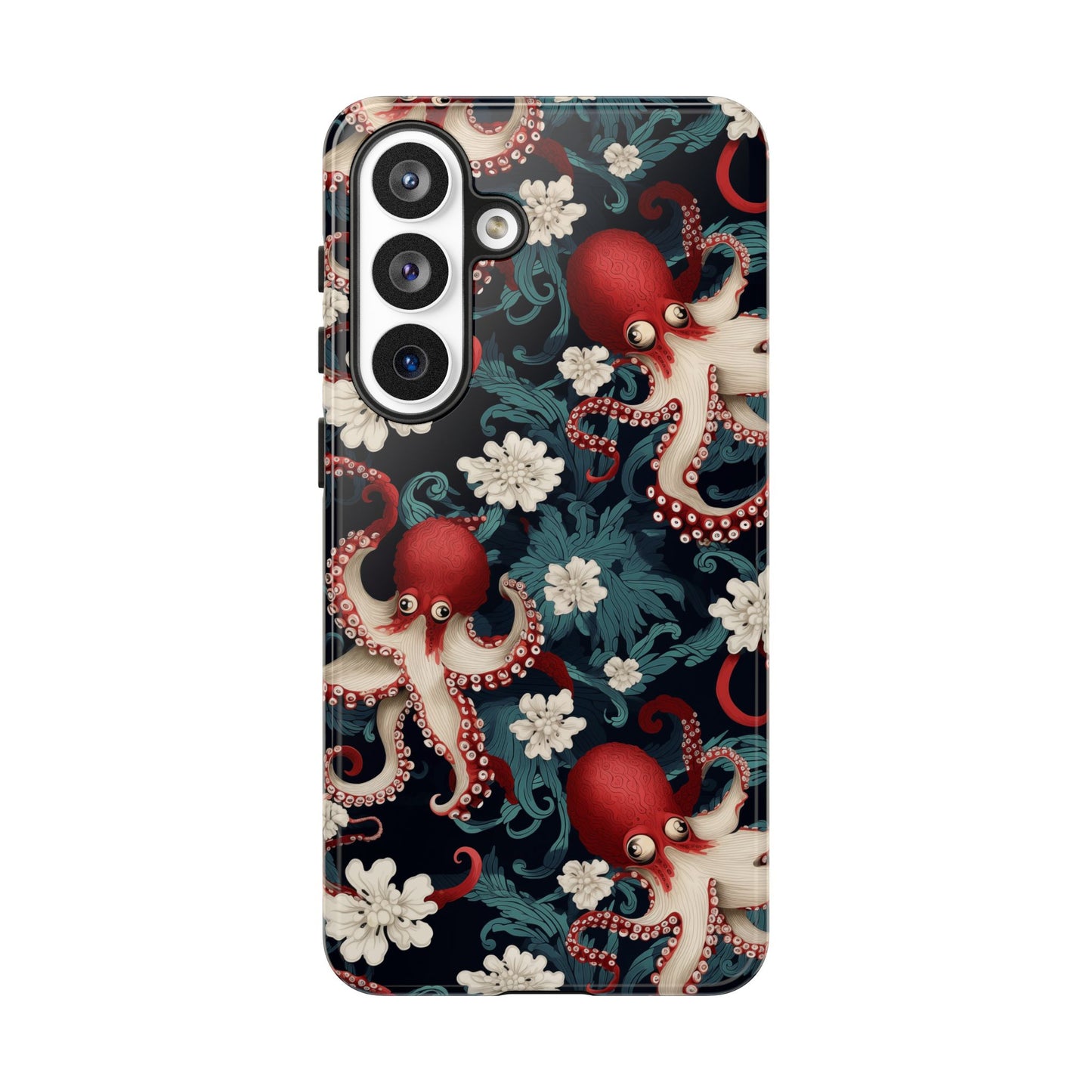Octopus Floral Phone Case | Japanese Style Marine Pattern Protective Case