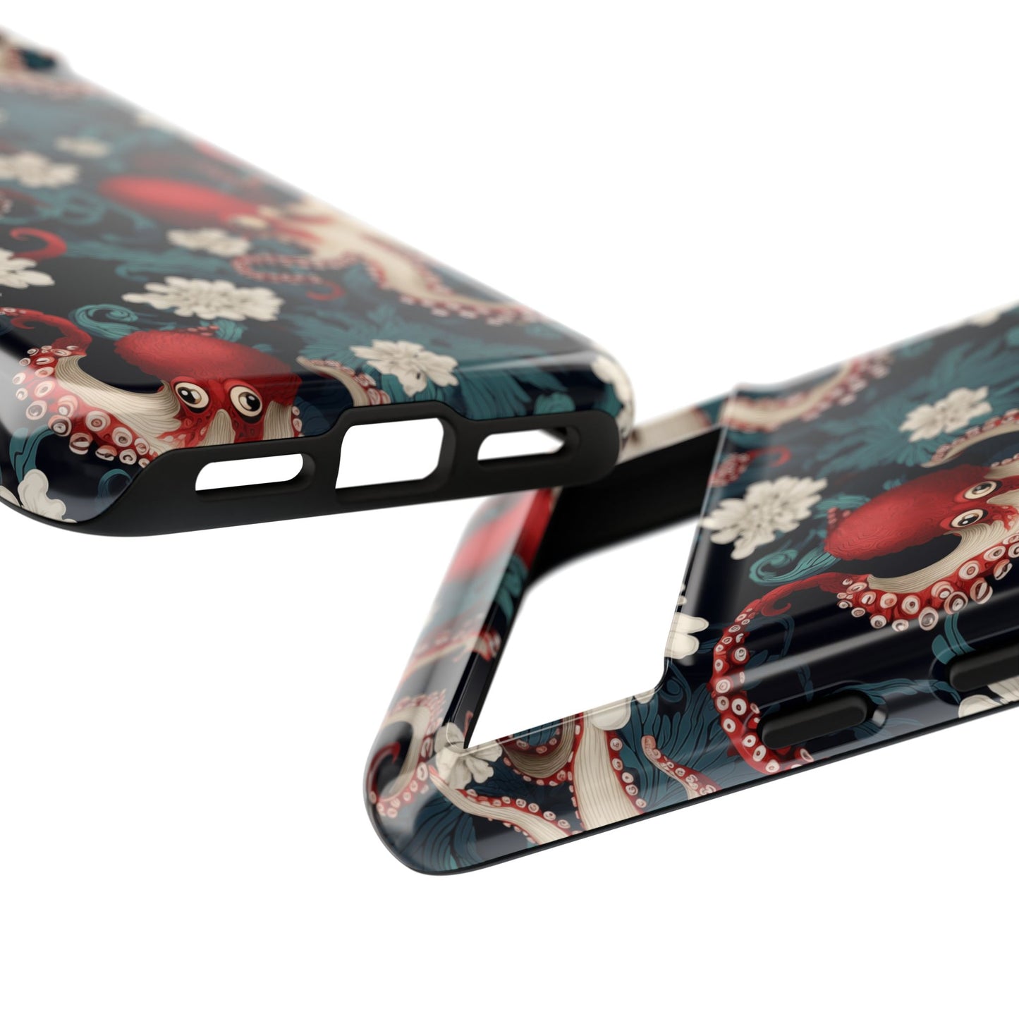 Octopus Floral Phone Case | Japanese Style Marine Pattern Protective Case
