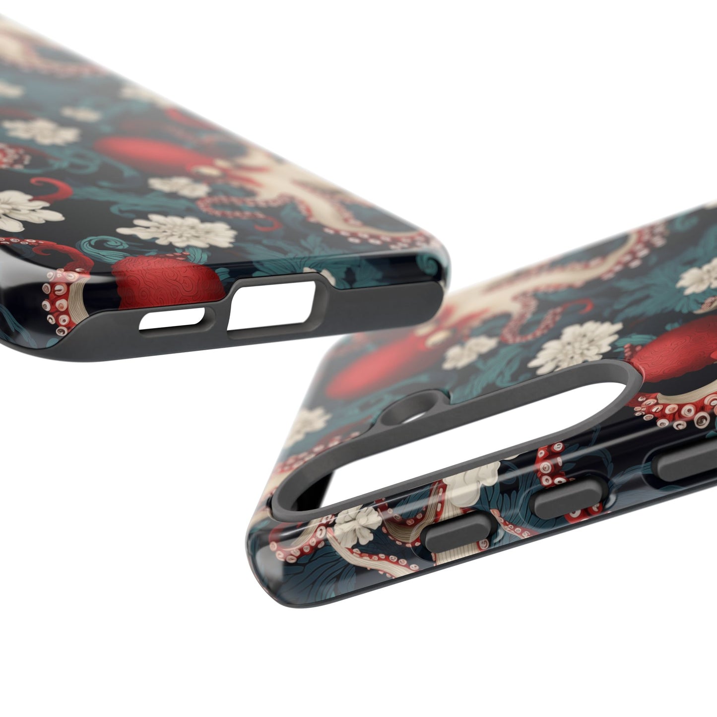 Octopus Floral Phone Case | Japanese Style Marine Pattern Protective Case