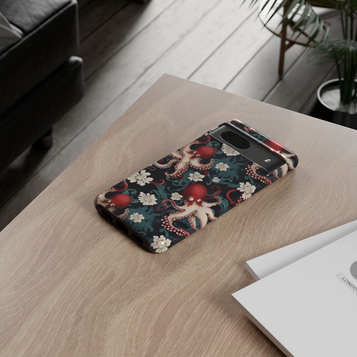 Octopus Floral Phone Case | Japanese Style Marine Pattern Protective Case
