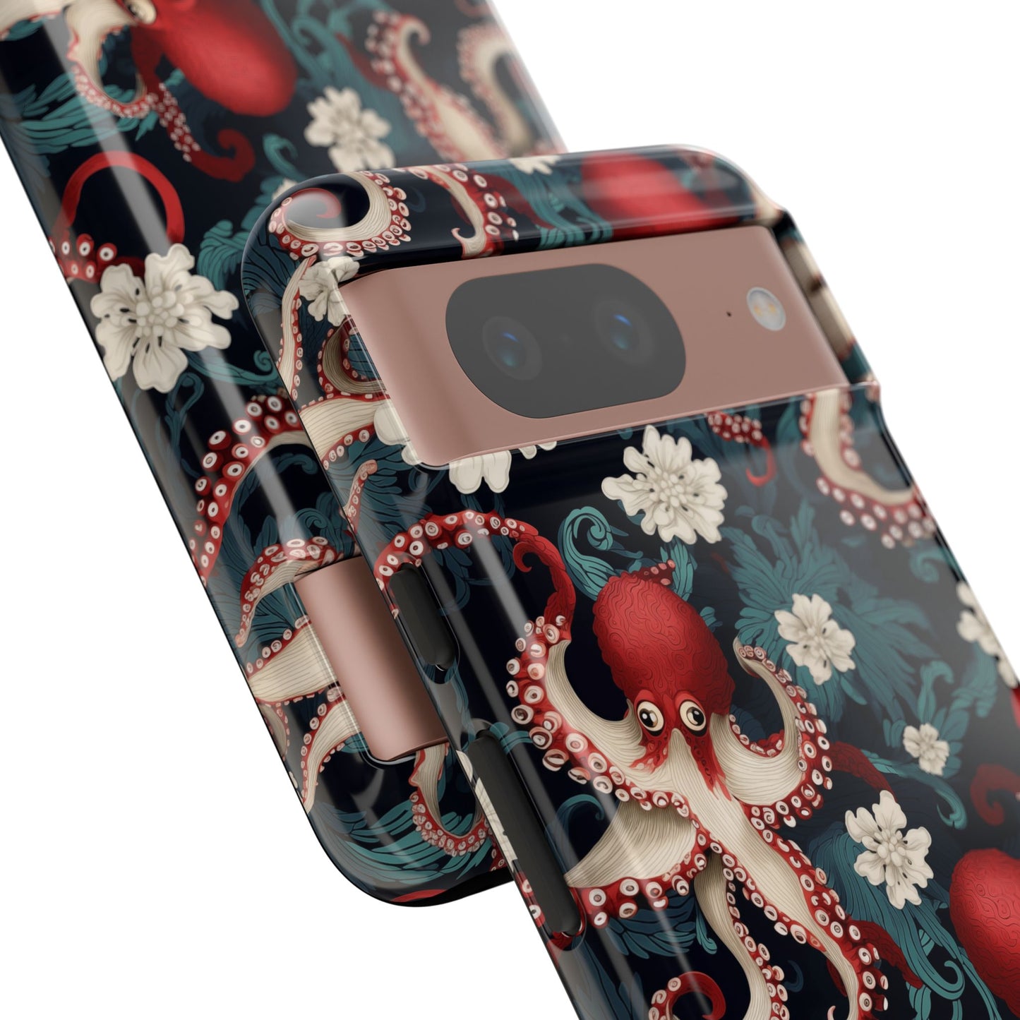 Octopus Floral Phone Case | Japanese Style Marine Pattern Protective Case
