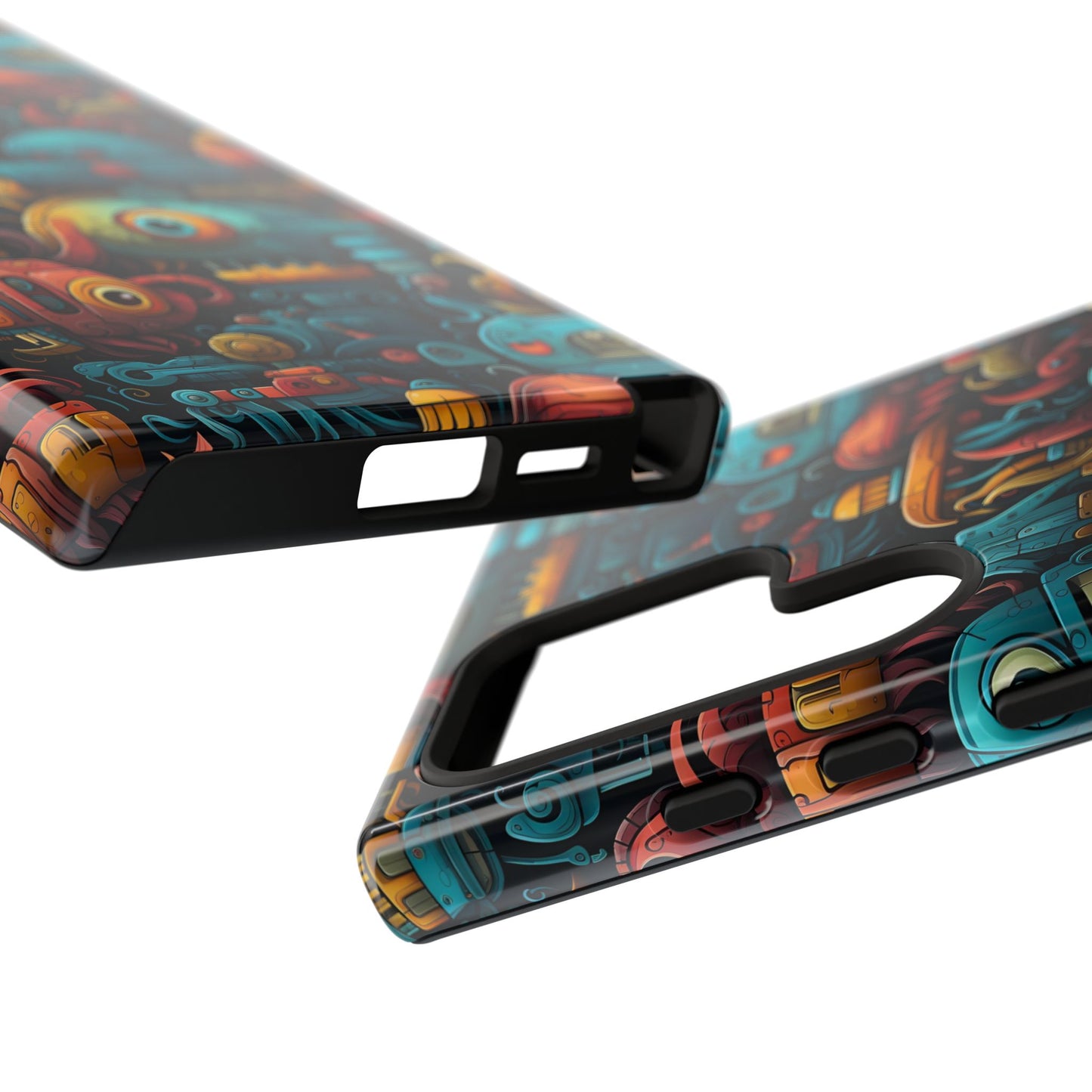 Whimsical Robots Tough Phone Case – Fantastical Mechanical Creatures Design for iPhone, Samsung Galaxy & Google Pixel
