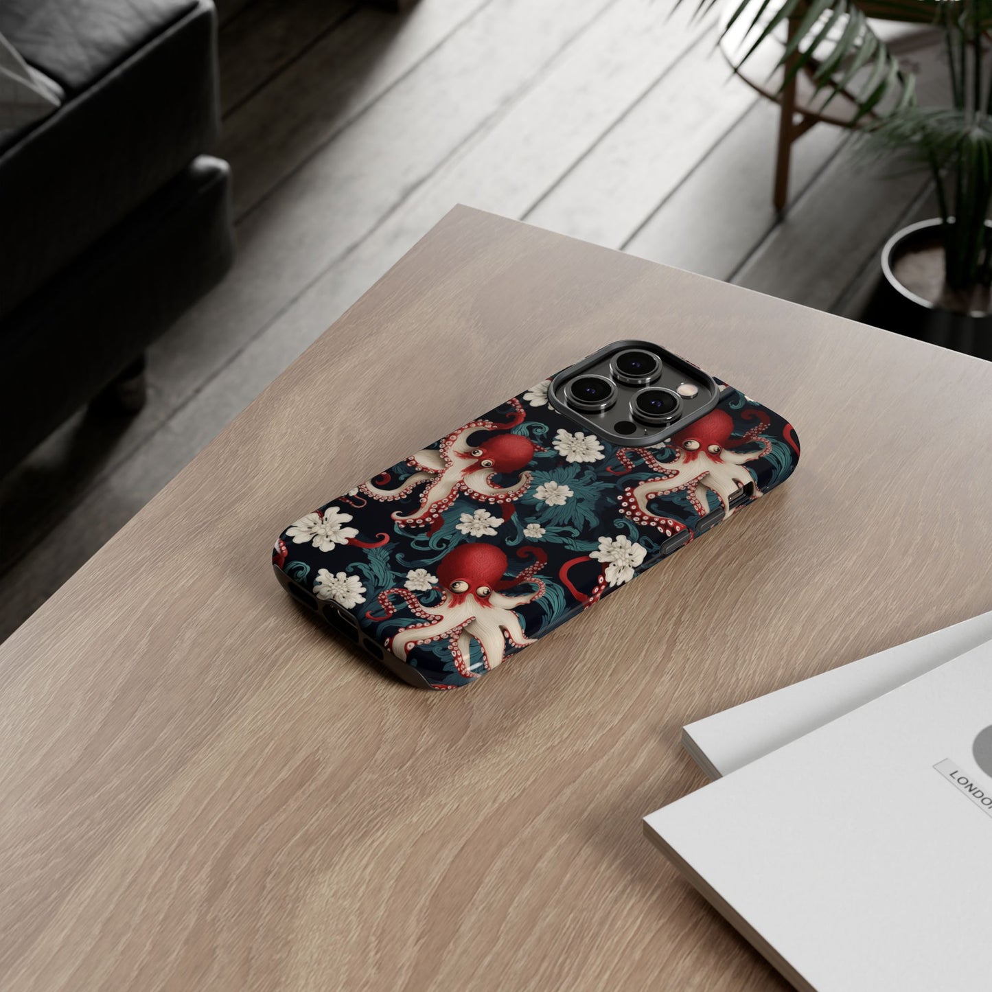 Octopus Floral Phone Case | Japanese Style Marine Pattern Protective Case