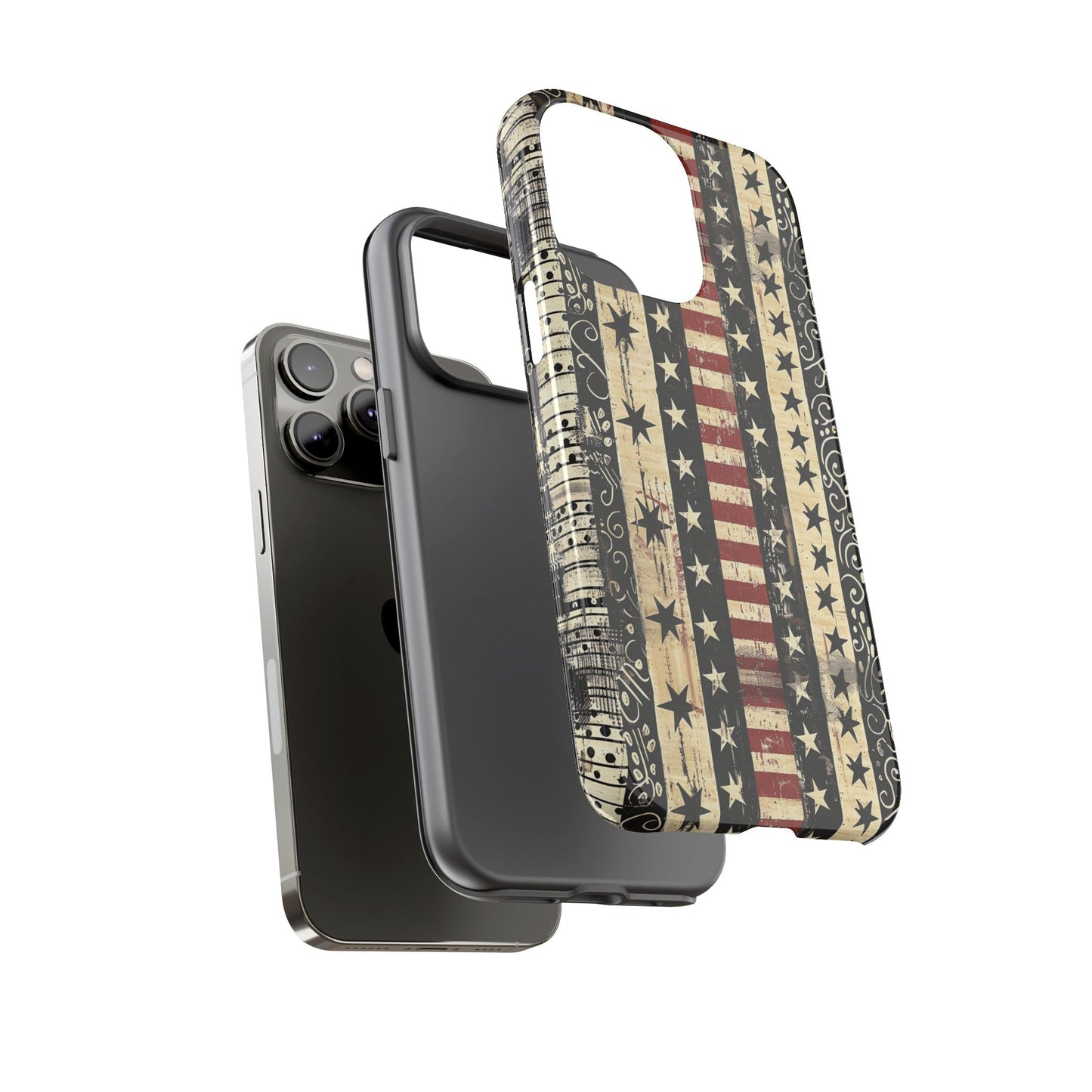 Vintage American Flag Phone Case — Patriotic Tough Case with Distressed Stars & Stripes