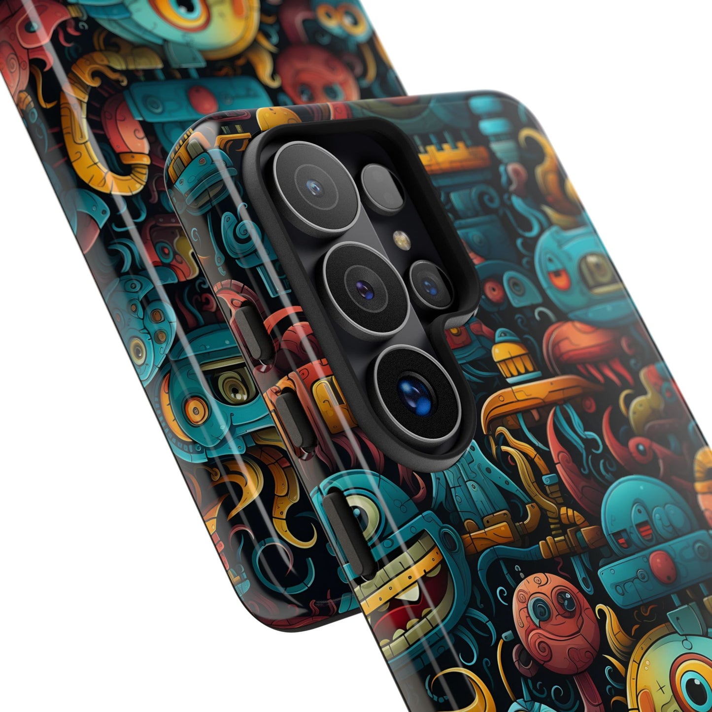 Whimsical Robots Tough Phone Case – Fantastical Mechanical Creatures Design for iPhone, Samsung Galaxy & Google Pixel