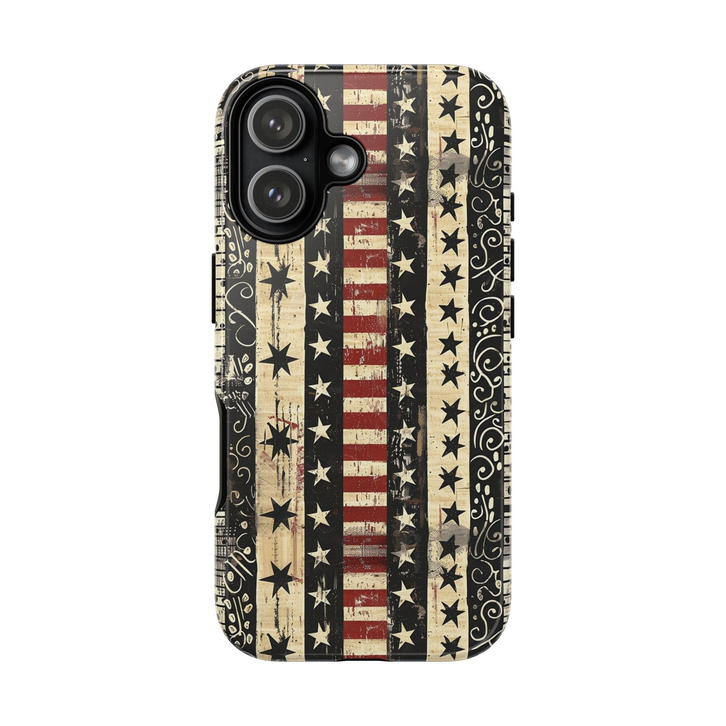 Vintage American Flag Phone Case — Patriotic Tough Case with Distressed Stars & Stripes