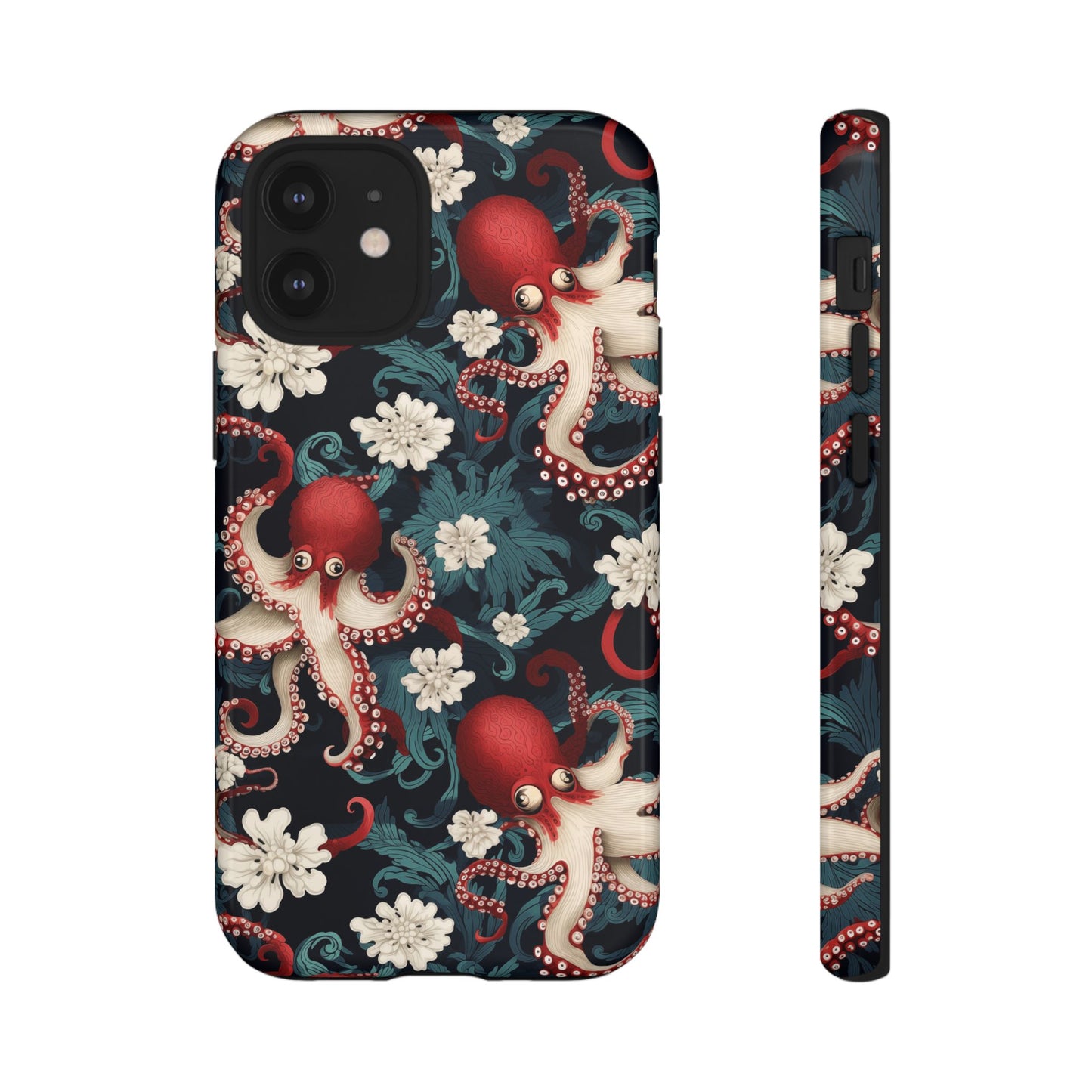Octopus Floral Phone Case | Japanese Style Marine Pattern Protective Case