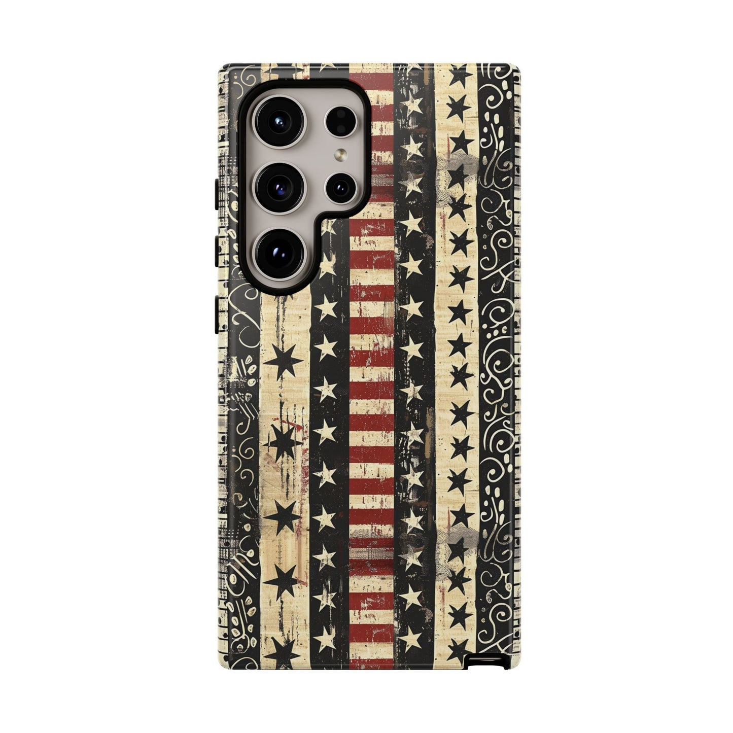 Vintage American Flag Phone Case — Patriotic Tough Case with Distressed Stars & Stripes