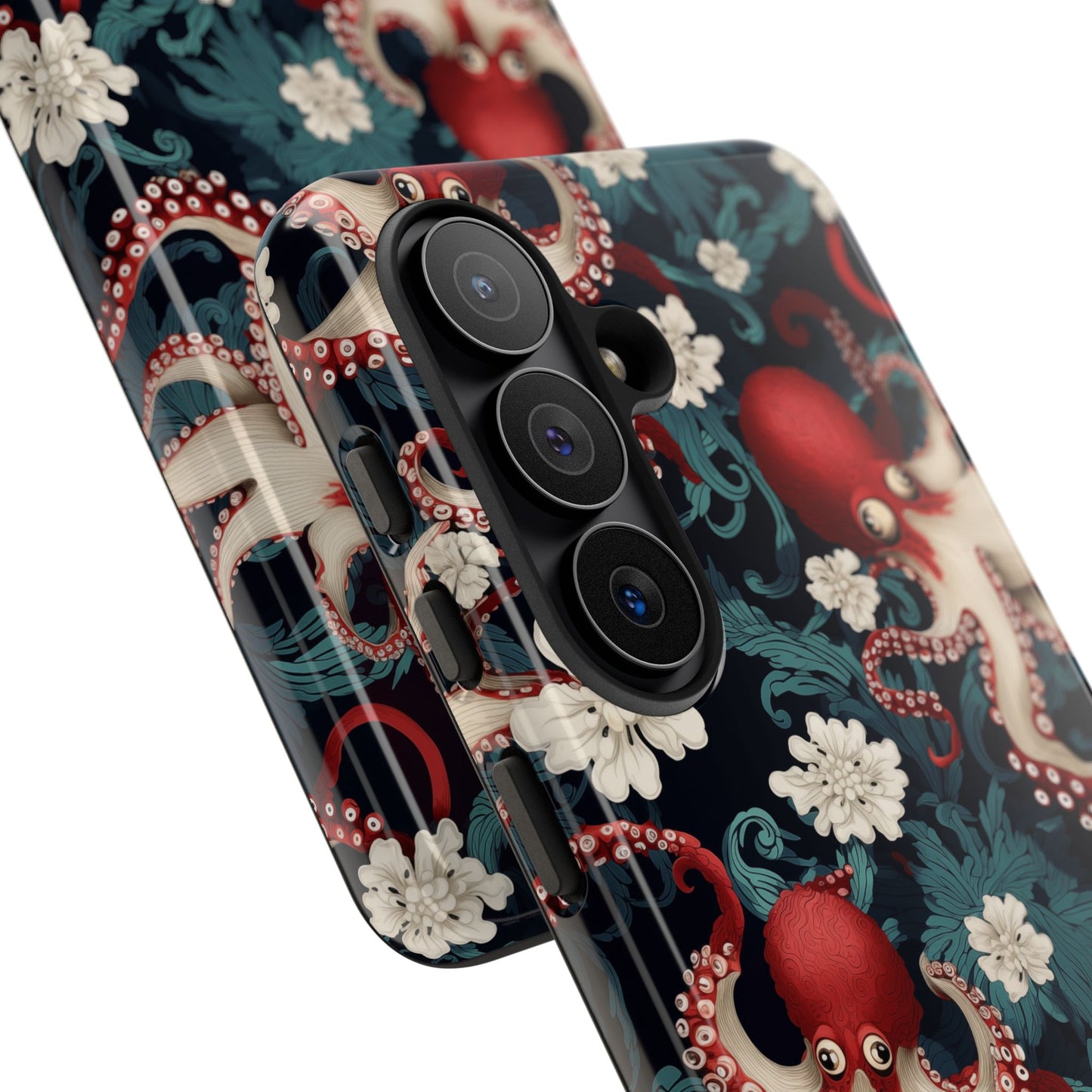 Octopus Floral Phone Case | Japanese Style Marine Pattern Protective Case