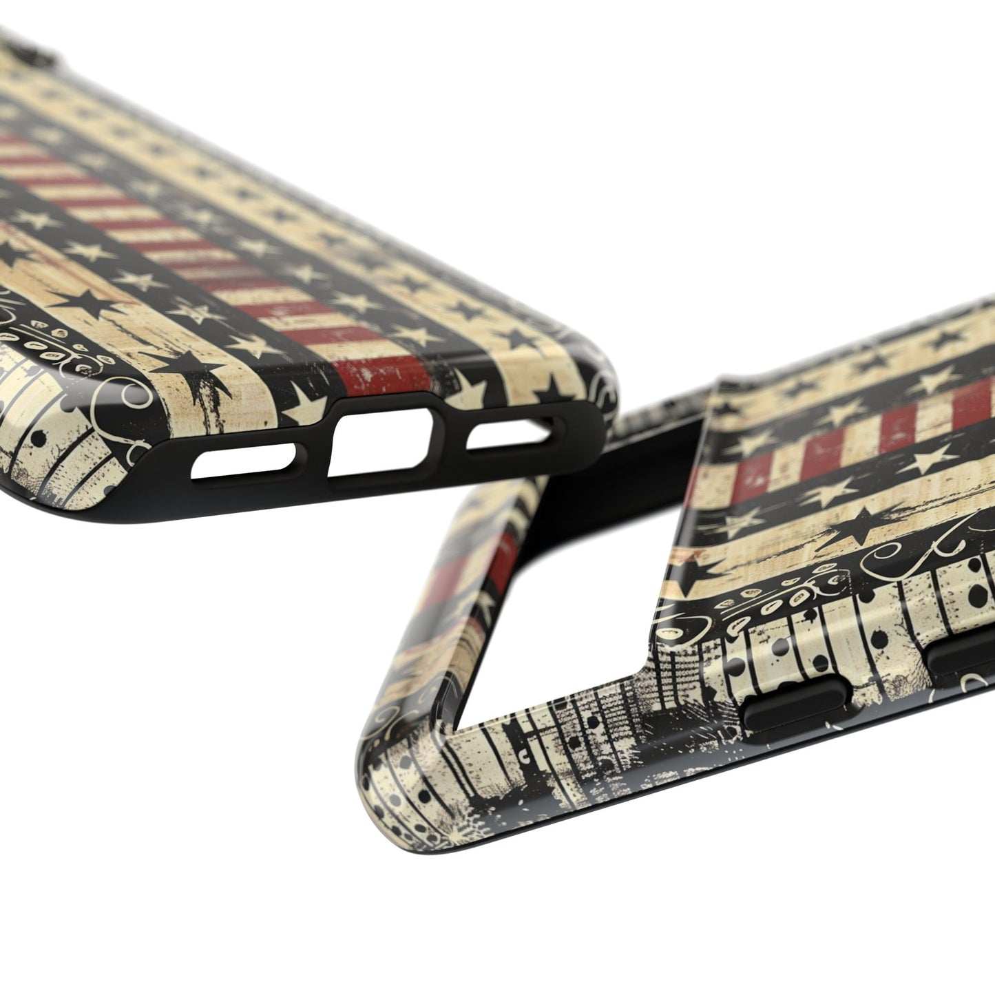Vintage American Flag Phone Case — Patriotic Tough Case with Distressed Stars & Stripes