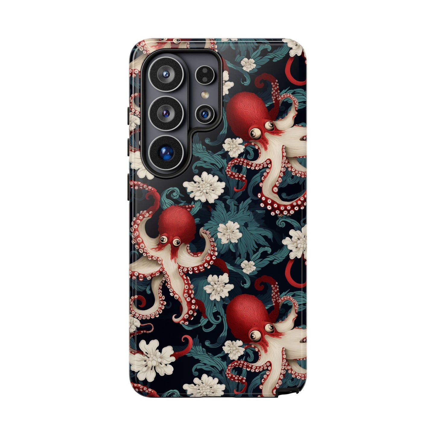 Octopus Floral Phone Case | Japanese Style Marine Pattern Protective Case