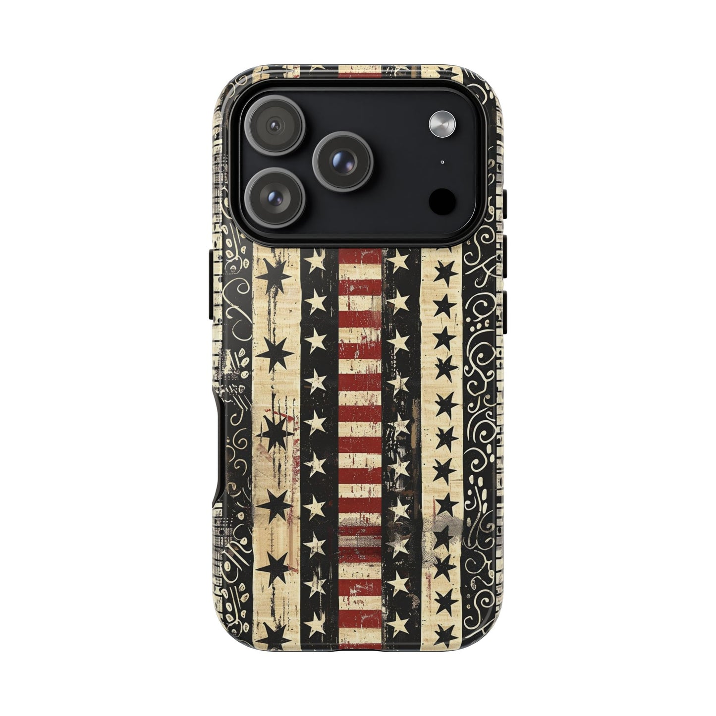 Vintage American Flag Phone Case — Patriotic Tough Case with Distressed Stars & Stripes