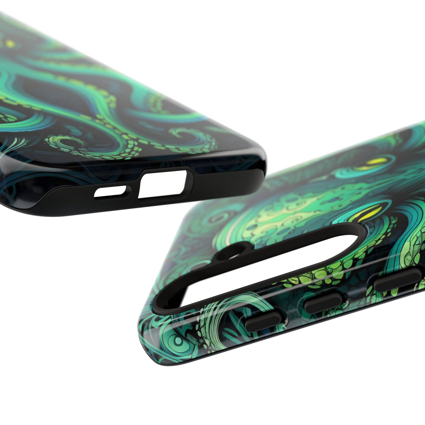 Vibrant Teal Octopus Tough Phone Case: Mandala-Inspired Art for iPhone, Samsung Galaxy & Google Pixel - Cracken Painting