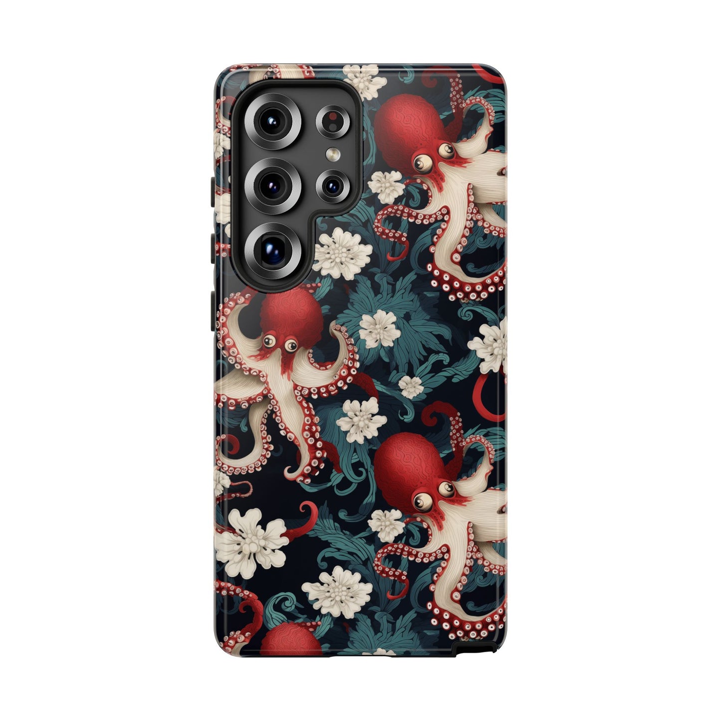 Octopus Floral Phone Case | Japanese Style Marine Pattern Protective Case