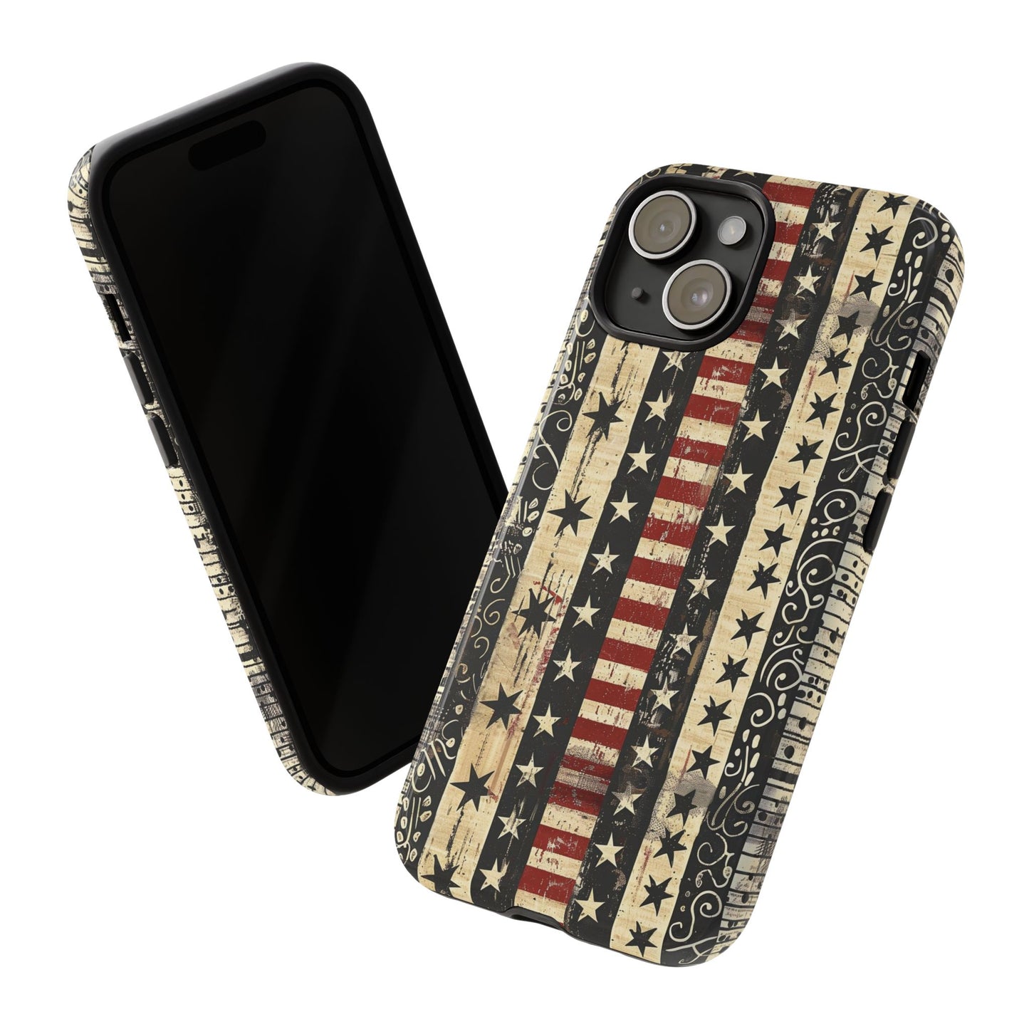 Vintage American Flag Phone Case — Patriotic Tough Case with Distressed Stars & Stripes