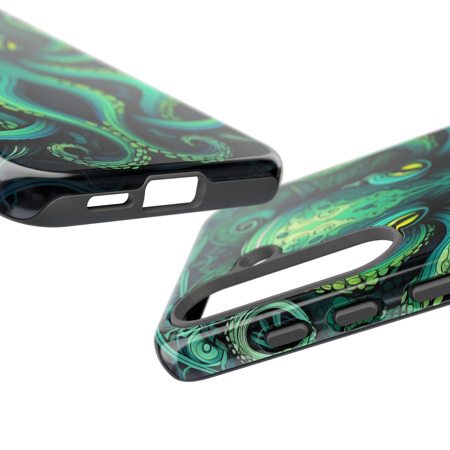 Vibrant Teal Octopus Tough Phone Case: Mandala-Inspired Art for iPhone, Samsung Galaxy & Google Pixel - Cracken Painting