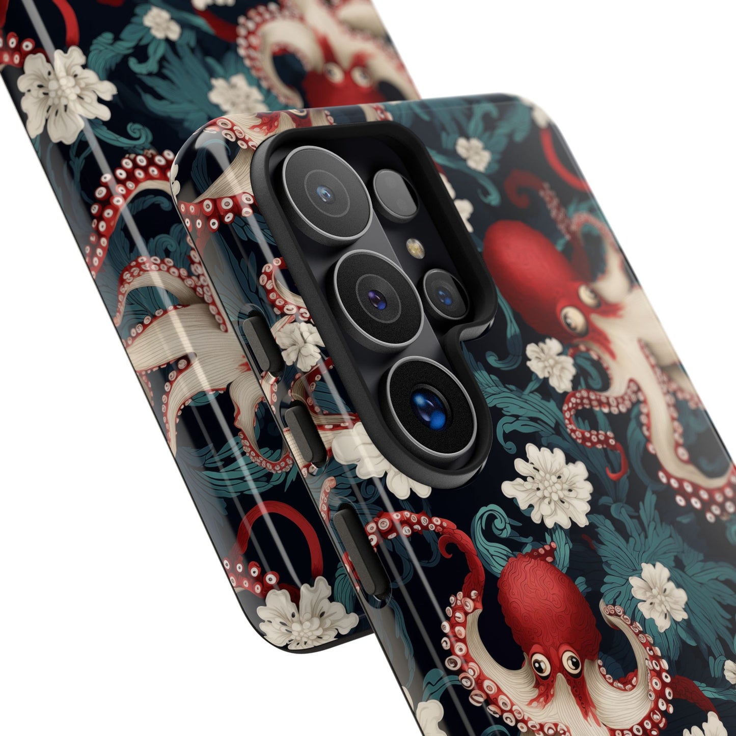 Octopus Floral Phone Case | Japanese Style Marine Pattern Protective Case