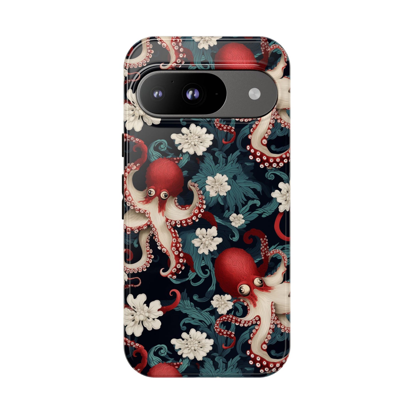 Octopus Floral Phone Case | Japanese Style Marine Pattern Protective Case