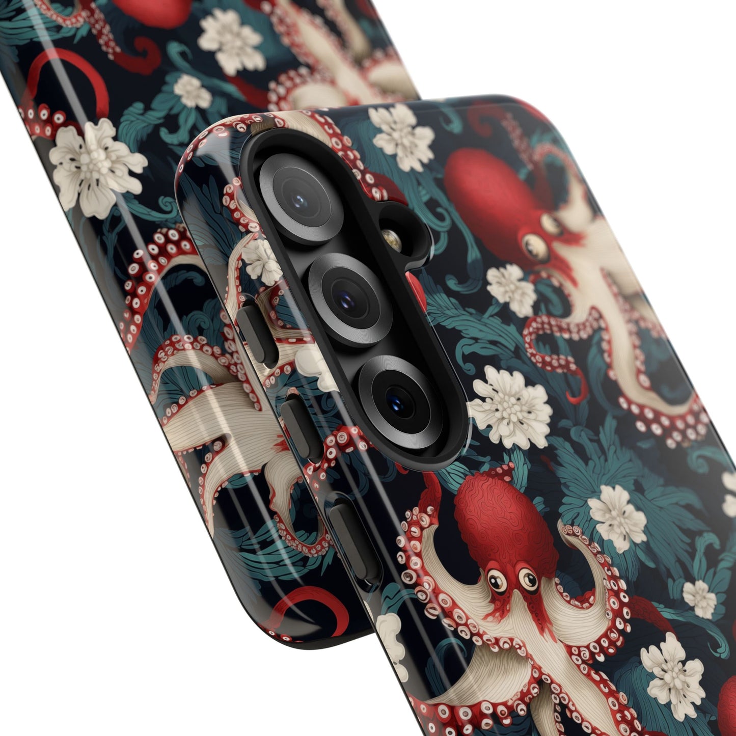 Octopus Floral Phone Case | Japanese Style Marine Pattern Protective Case