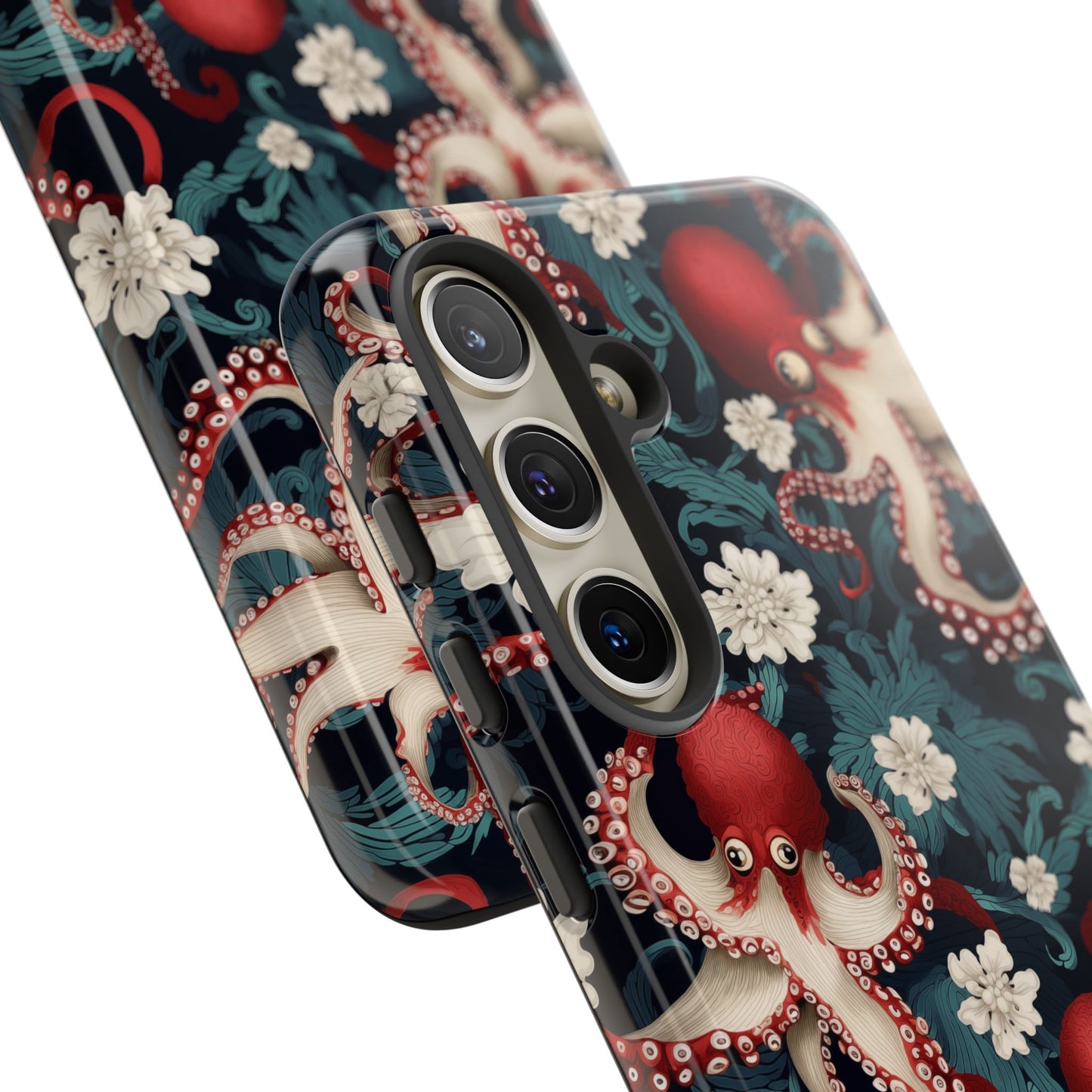 Octopus Floral Phone Case | Japanese Style Marine Pattern Protective Case