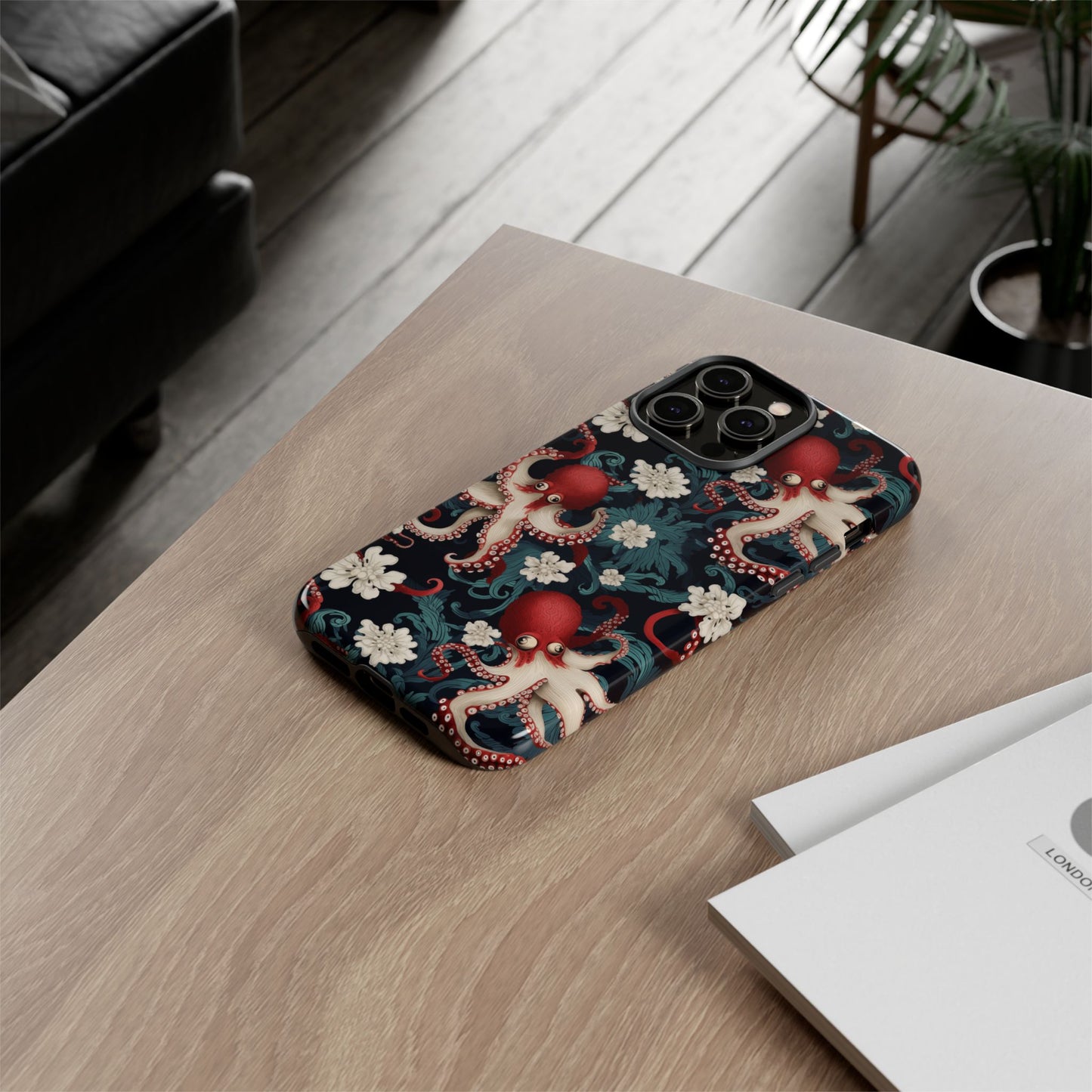 Octopus Floral Phone Case | Japanese Style Marine Pattern Protective Case