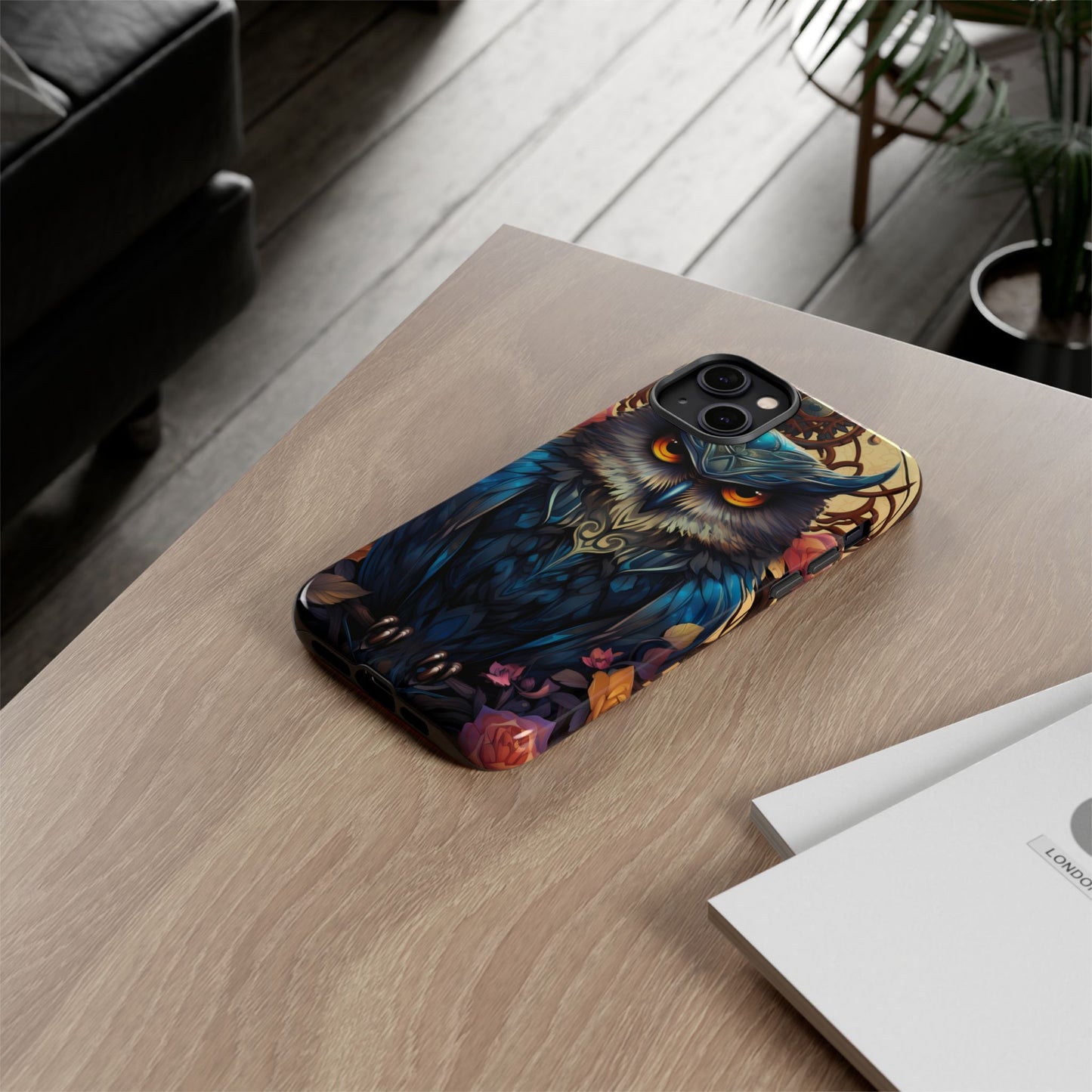 Autumn Owl Tough Phone Case: Unique Artistic Owl Design for iPhone, Samsung Galaxy & Google Pixel – Durable & Original Art