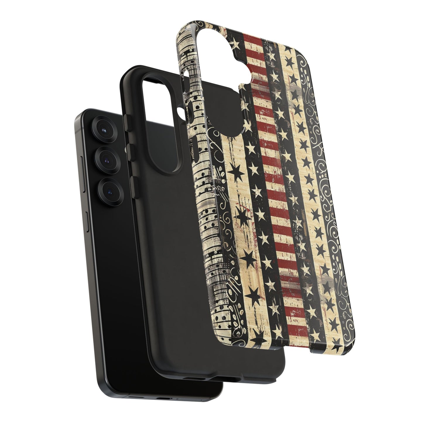 Vintage American Flag Phone Case — Patriotic Tough Case with Distressed Stars & Stripes