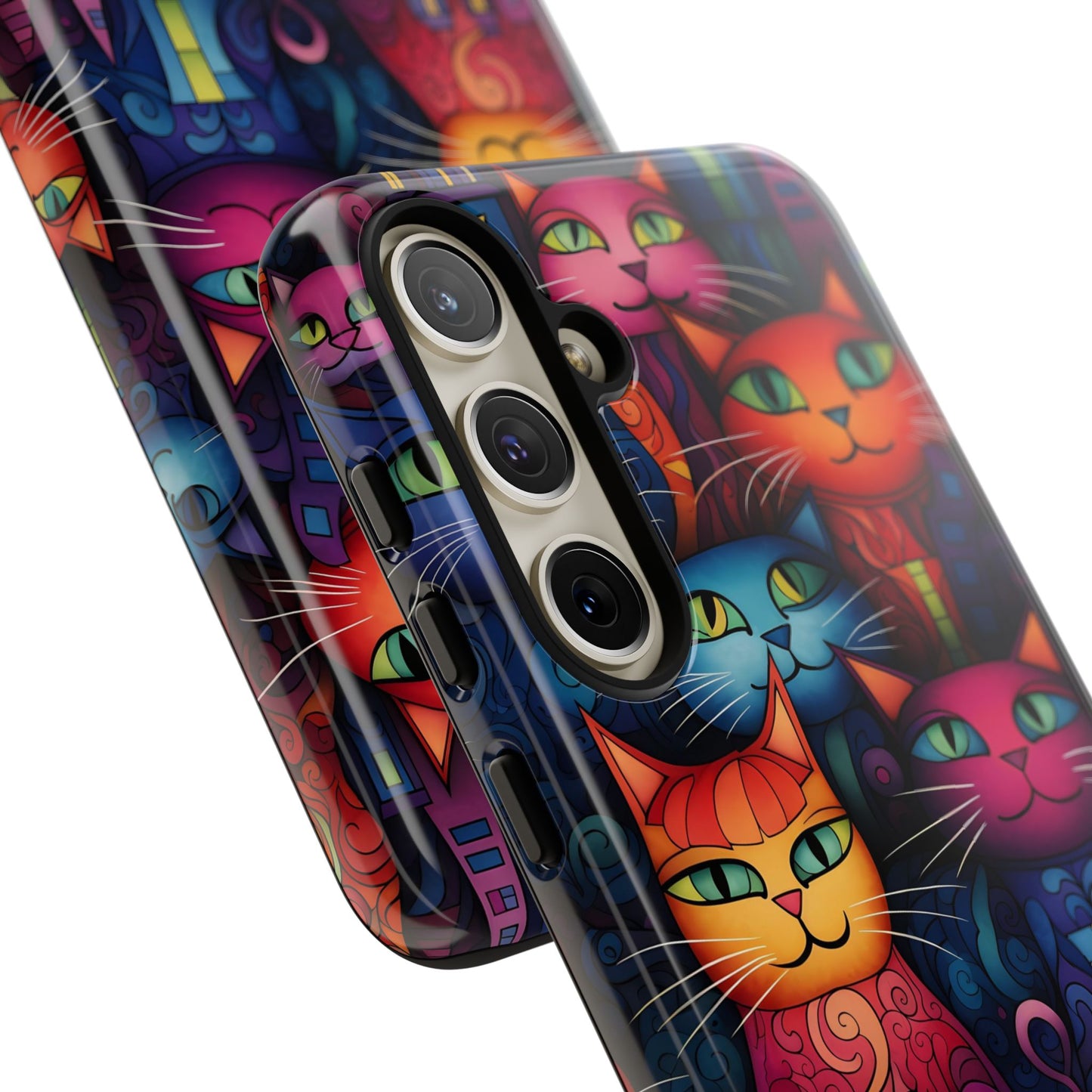 Cat-opolis Tough Phone Case: Fantastical Feline City Scape Mobile Phone Protection for iPhone, Samsung Galaxy & Google Pixel Whimsical Art