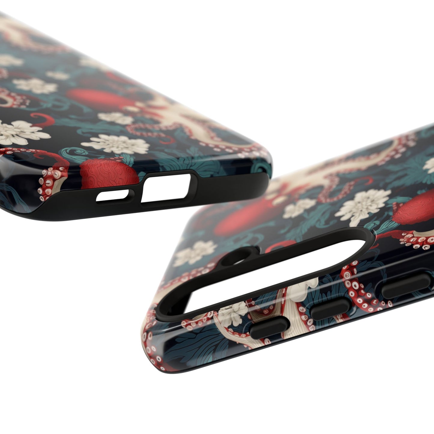 Octopus Floral Phone Case | Japanese Style Marine Pattern Protective Case