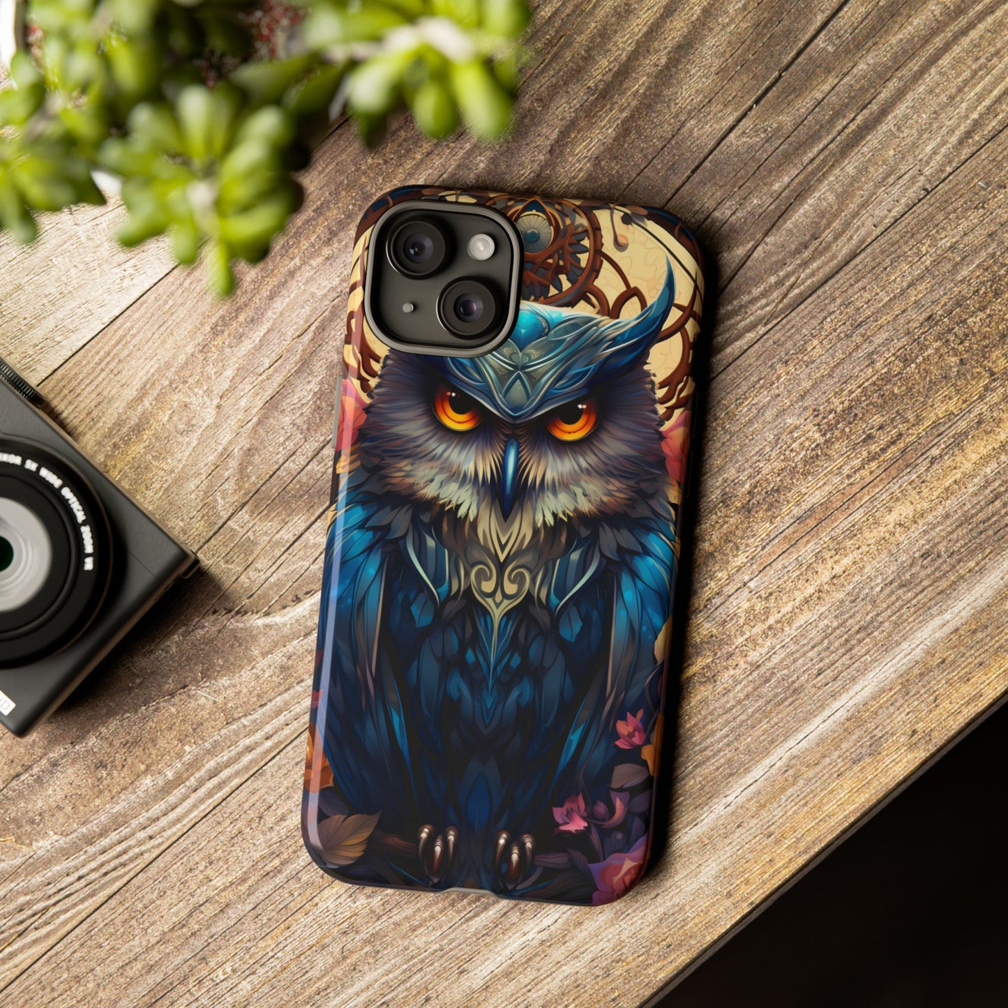 Autumn Owl Tough Phone Case: Unique Artistic Owl Design for iPhone, Samsung Galaxy & Google Pixel – Durable & Original Art