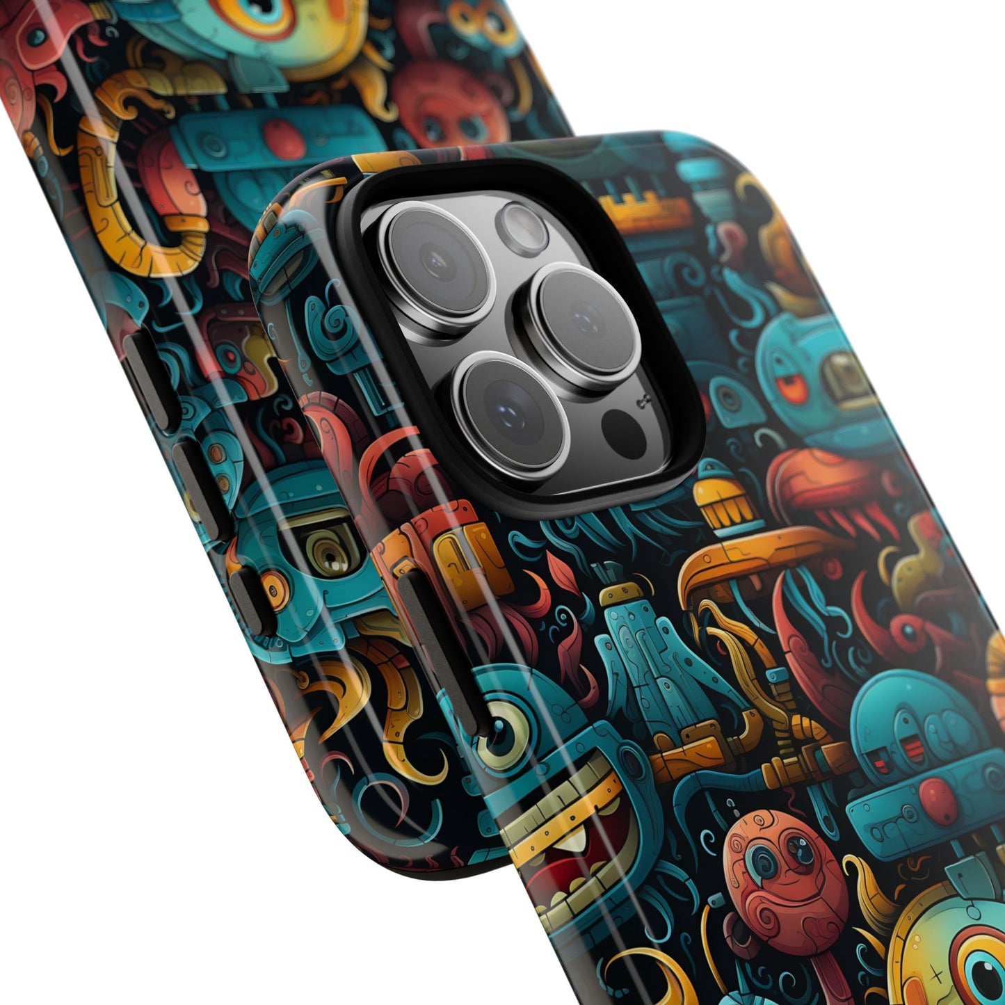 Whimsical Robots Tough Phone Case – Fantastical Mechanical Creatures Design for iPhone, Samsung Galaxy & Google Pixel