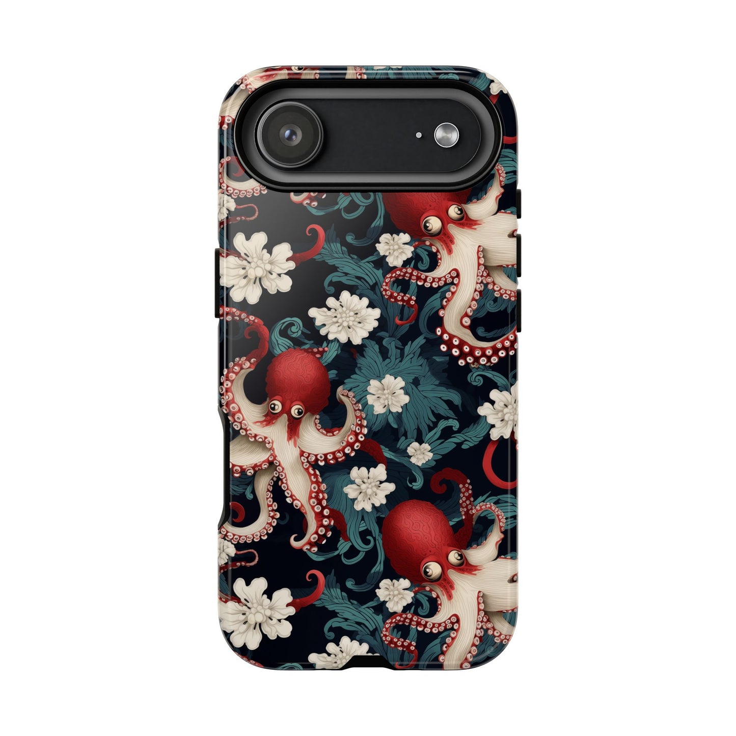 Octopus Floral Phone Case | Japanese Style Marine Pattern Protective Case