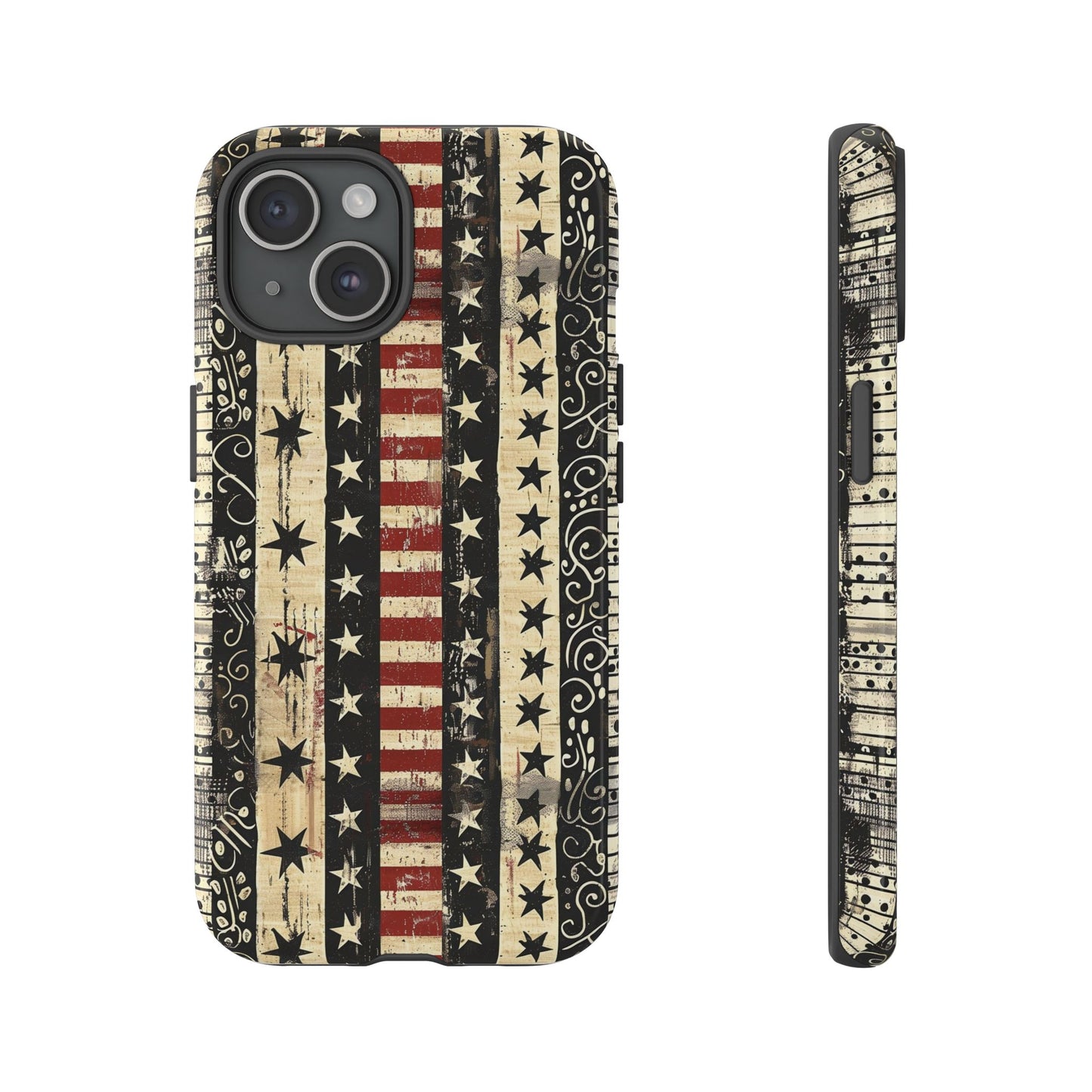 Vintage American Flag Phone Case — Patriotic Tough Case with Distressed Stars & Stripes