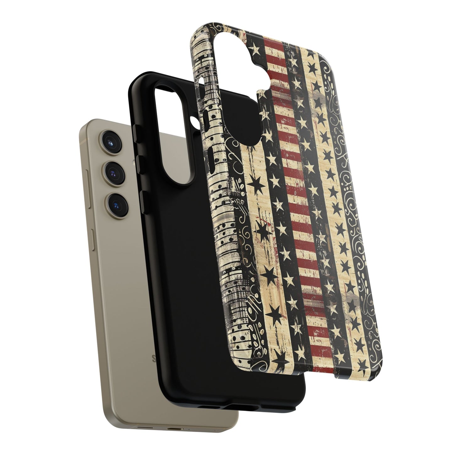 Vintage American Flag Phone Case — Patriotic Tough Case with Distressed Stars & Stripes