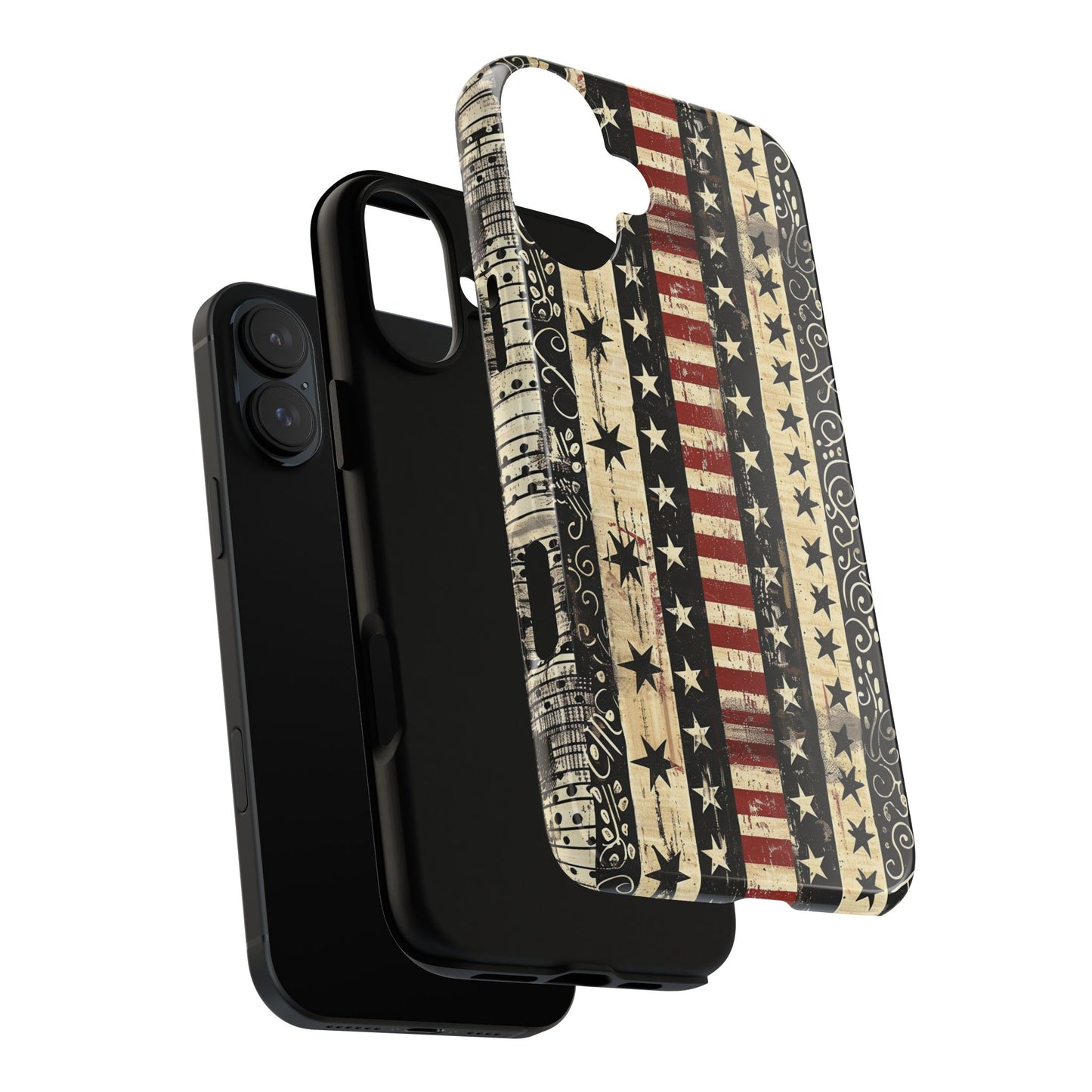 Vintage American Flag Phone Case — Patriotic Tough Case with Distressed Stars & Stripes