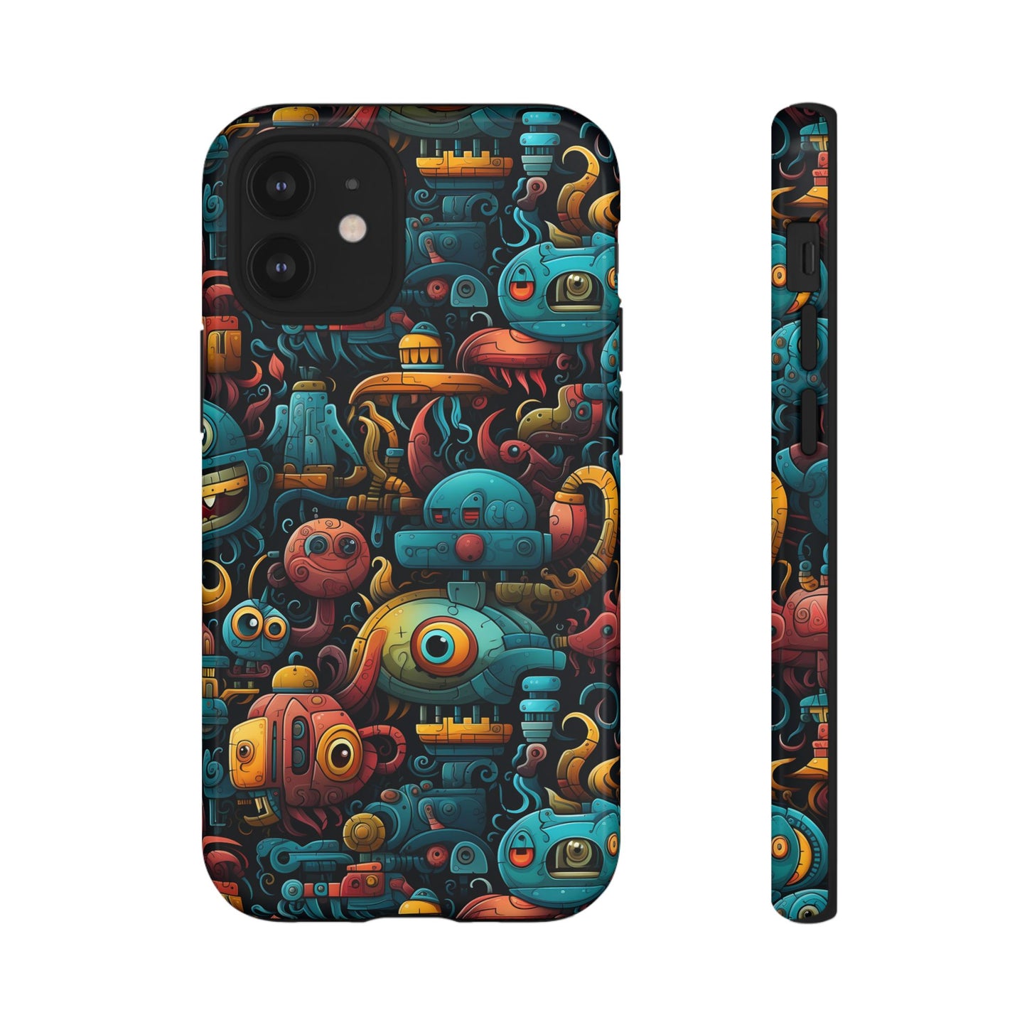 Whimsical Robots Tough Phone Case – Fantastical Mechanical Creatures Design for iPhone, Samsung Galaxy & Google Pixel