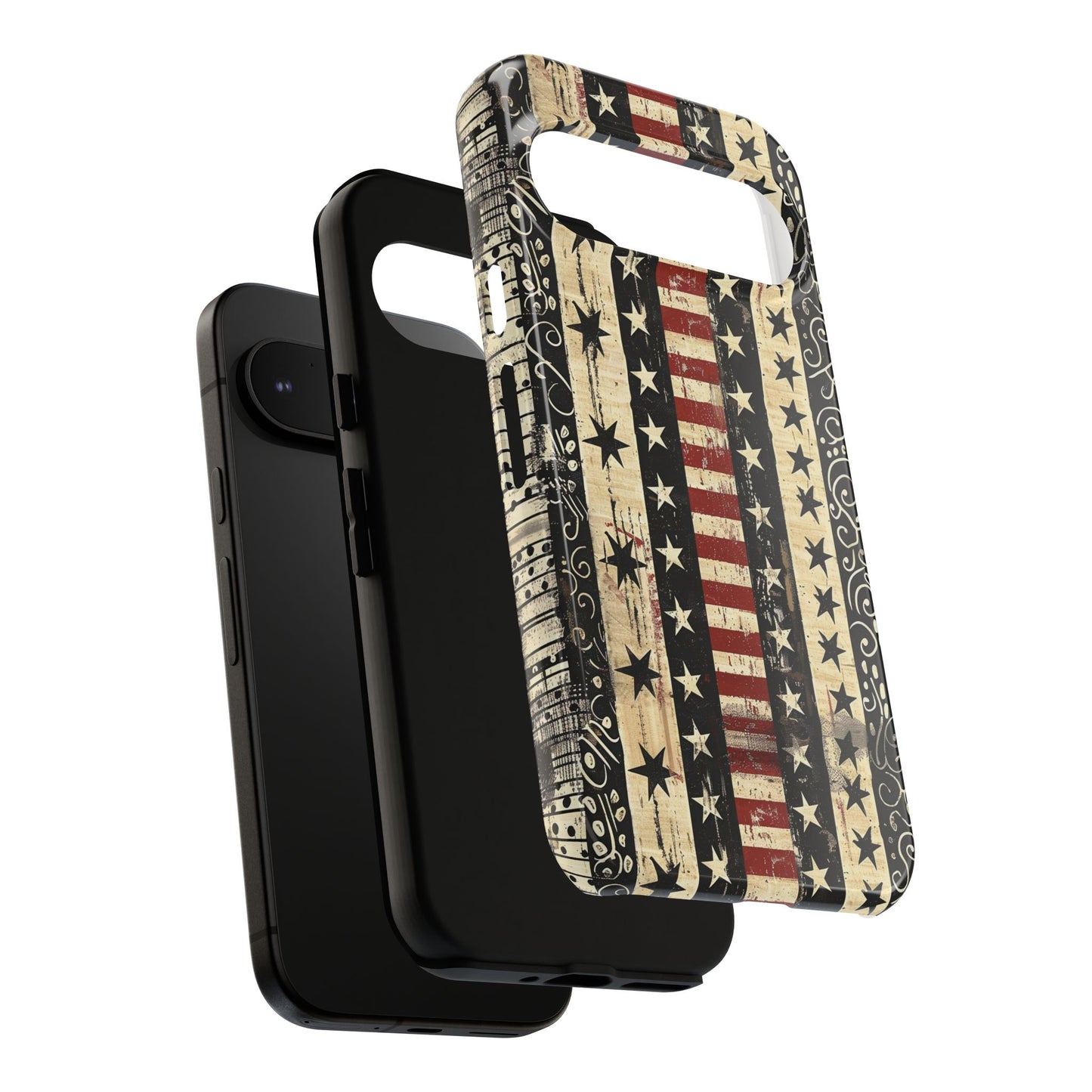 Vintage American Flag Phone Case — Patriotic Tough Case with Distressed Stars & Stripes