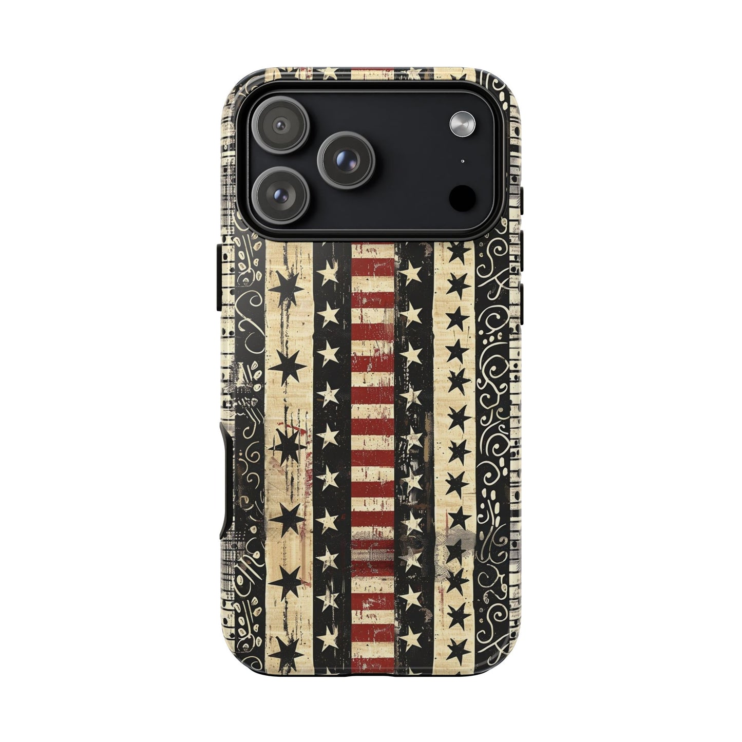 Vintage American Flag Phone Case — Patriotic Tough Case with Distressed Stars & Stripes